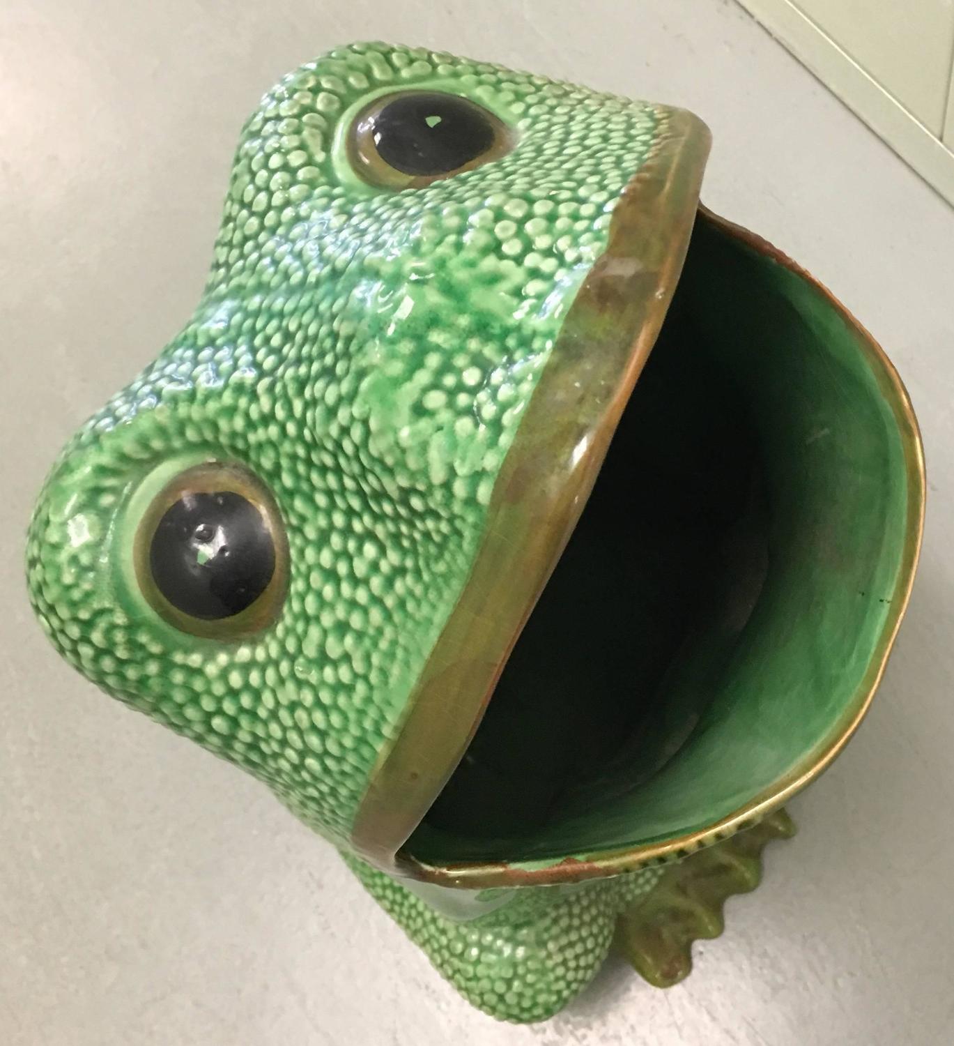 Italian Green Frog Umbrella Stand by Gumps For Sale at 1stdibs