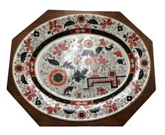 Antique Ashworth Imari Ironstone and Mahogany Tray Table