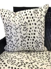 Black Bamboo Sofa with Brunschwig Fils Les Touches Upholstery