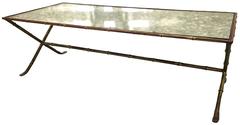 Mid-Century Chinoiserie Gold Gilt Bamboo Low Cocktail Table