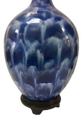 Antique Blue Spongeware Single Lamp