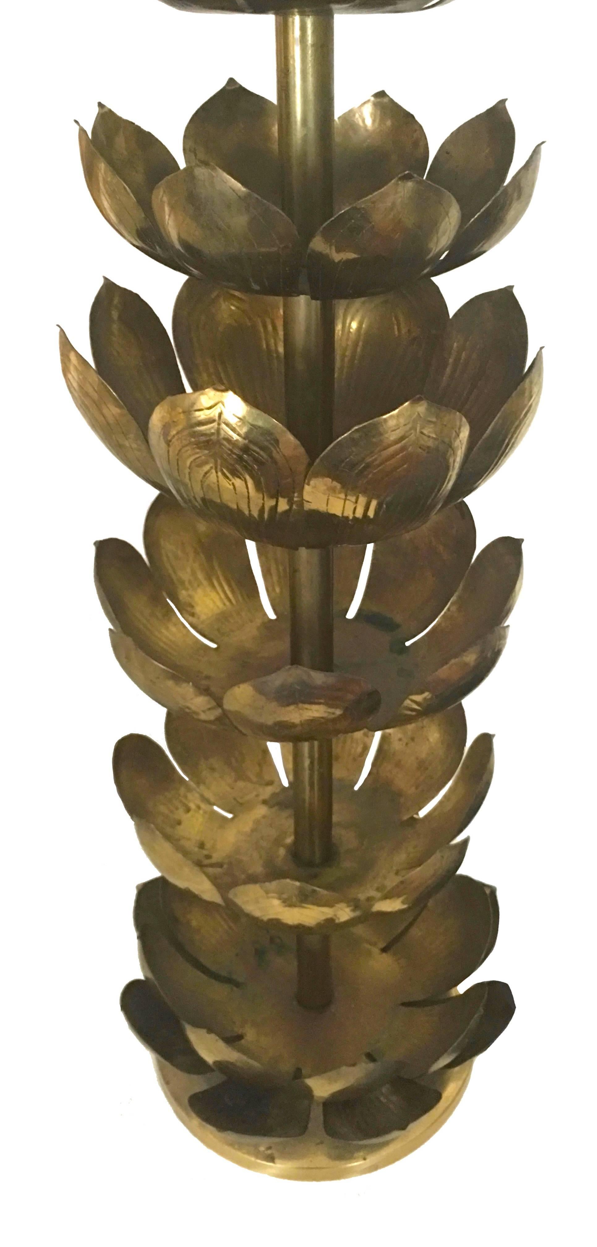 lotus lamp brass
