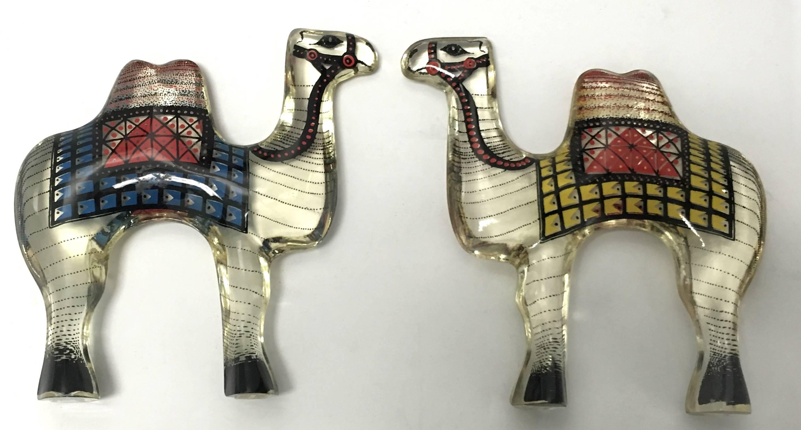 Mid-Century Modern Trio of Acrylic Camels by Abraham Palatnik