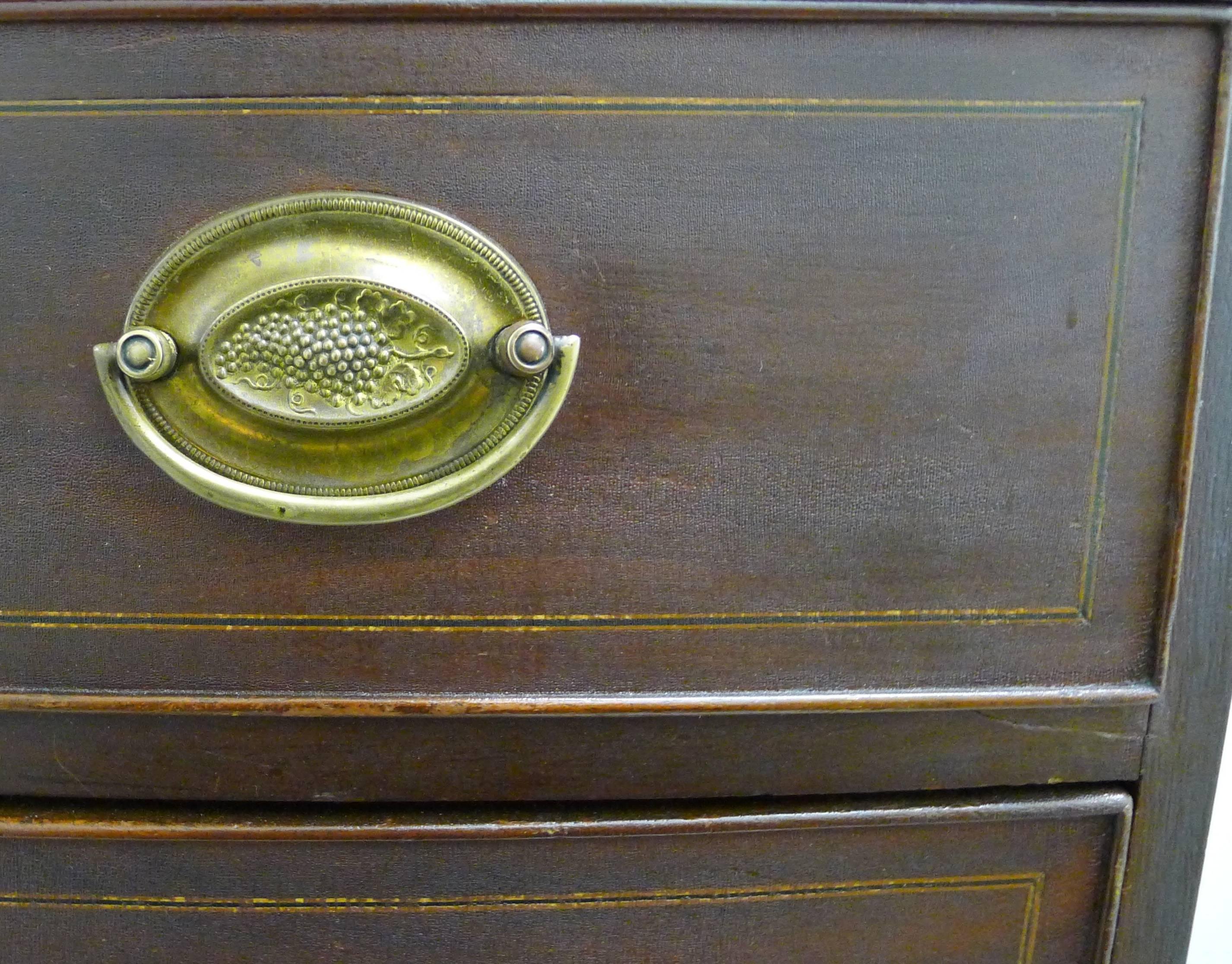 1810 American Federal Bow Front Chest Sink with Waterworks Nickel Fittings In Good Condition In Stamford, CT