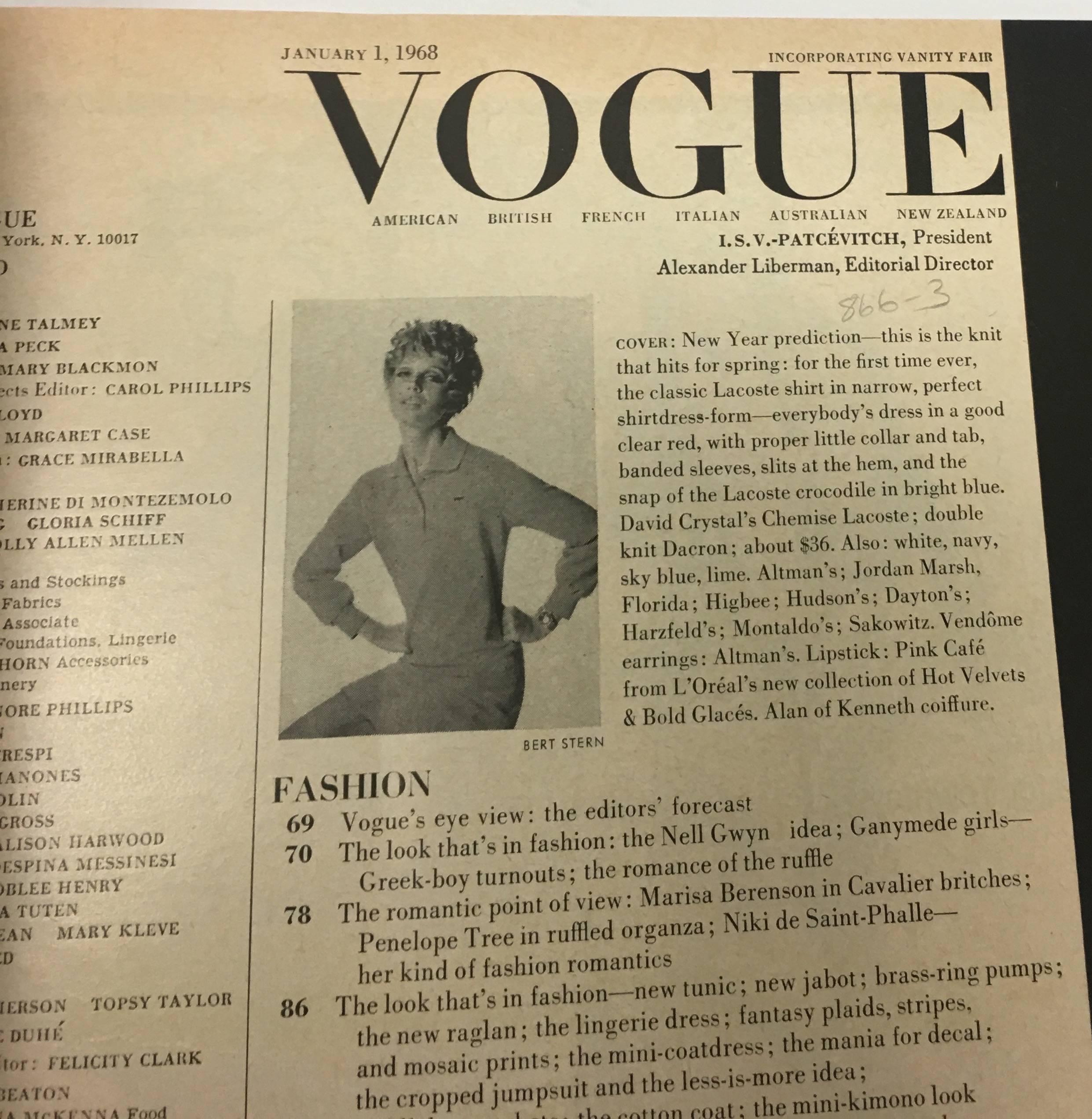 Mid-20th Century 1968 Red Hardbound Vogue Magazine Jan-Mar, Edition 151
