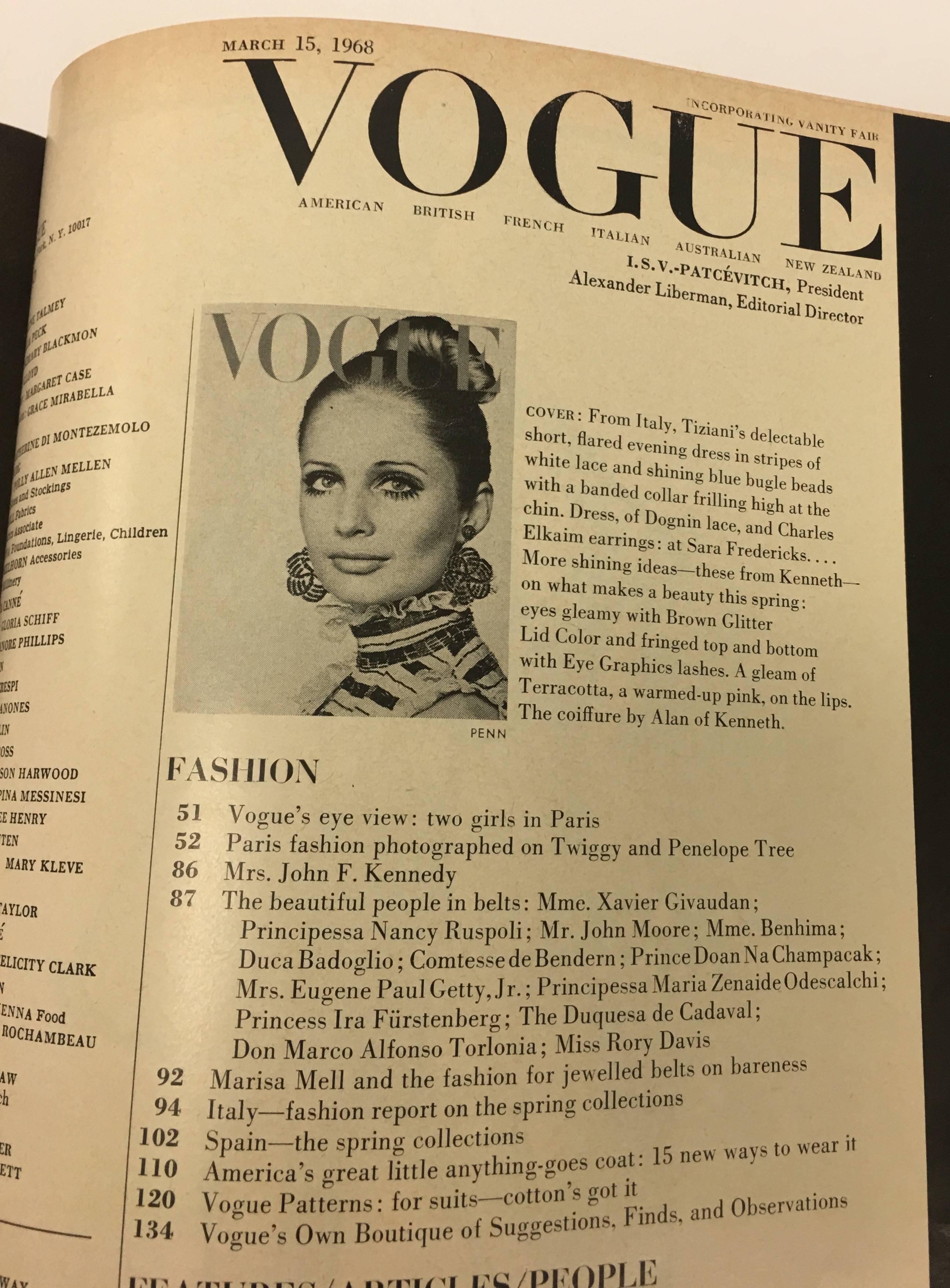 1968 Red Hardbound Vogue Magazine Jan-Mar, Edition 151 1