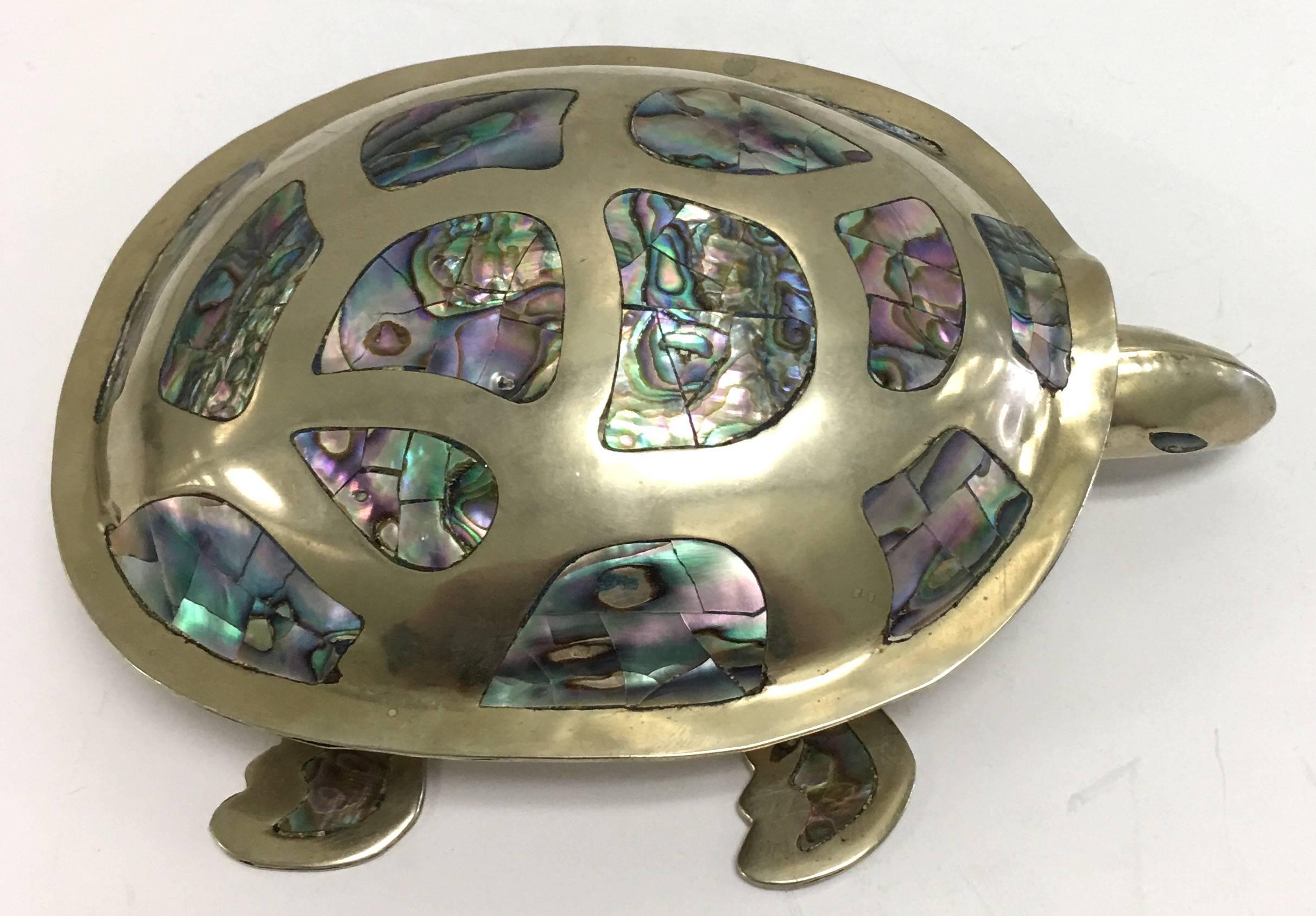 Mexican Silver and Abalone Turtle Box 1