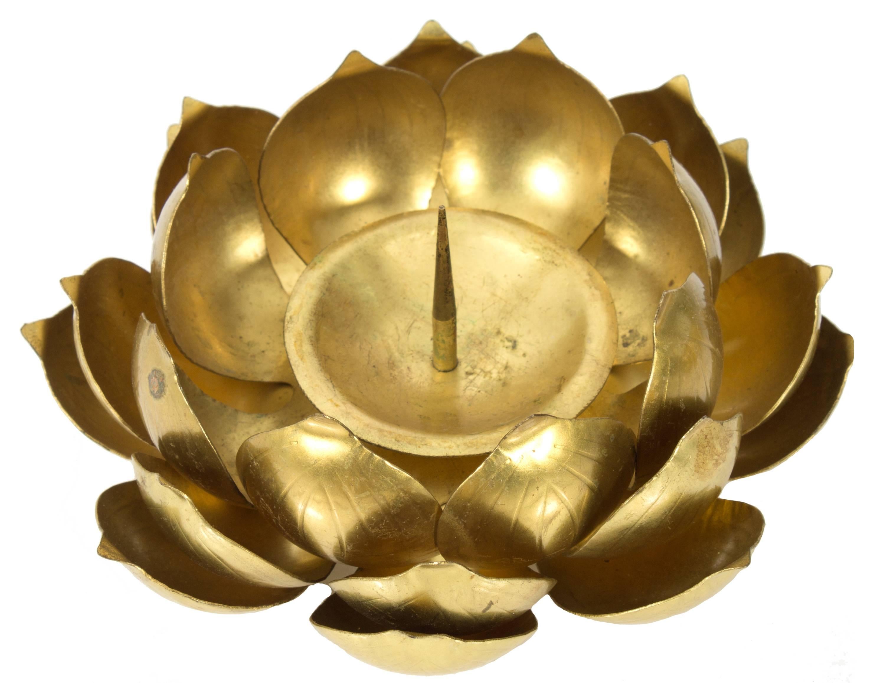 brass lotus candle holder