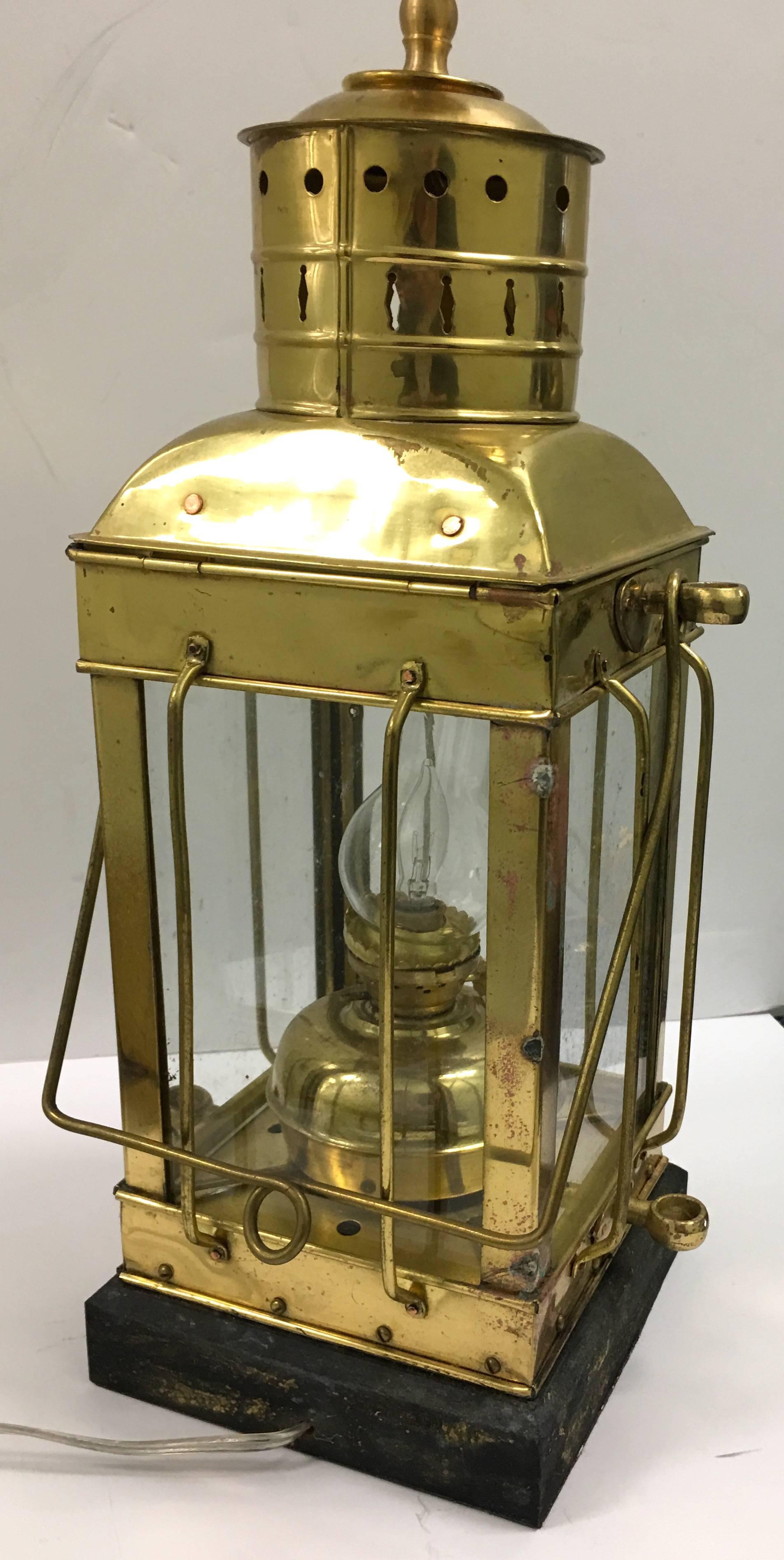 Mid-20th Century 1939 Great Britain Brass Cargo Ship Lantern Lamp