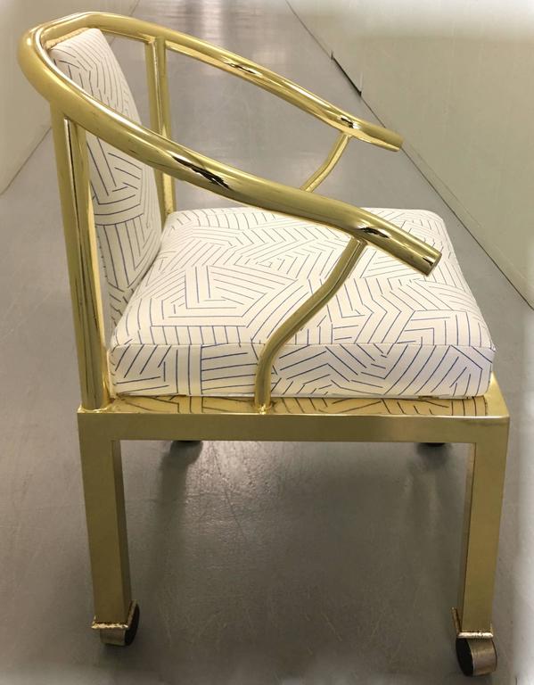 Polished Brass Horseshoe Desk Chair by DIA at 1stDibs