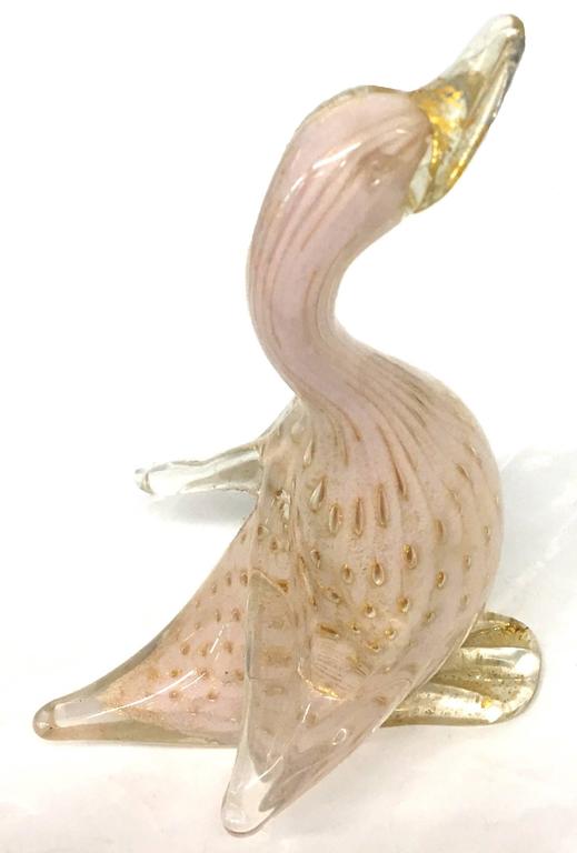 Murano Glass Light Pink Duck Figurine at 1stDibs