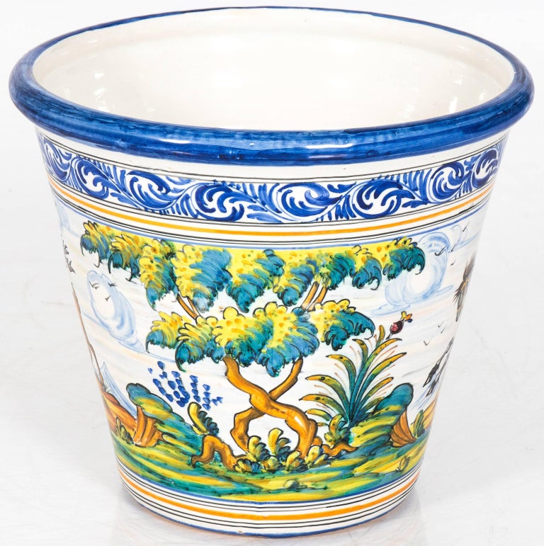 Talavera de la Reina Ceramic Flower Pot or Planter from Spain at 1stDibs