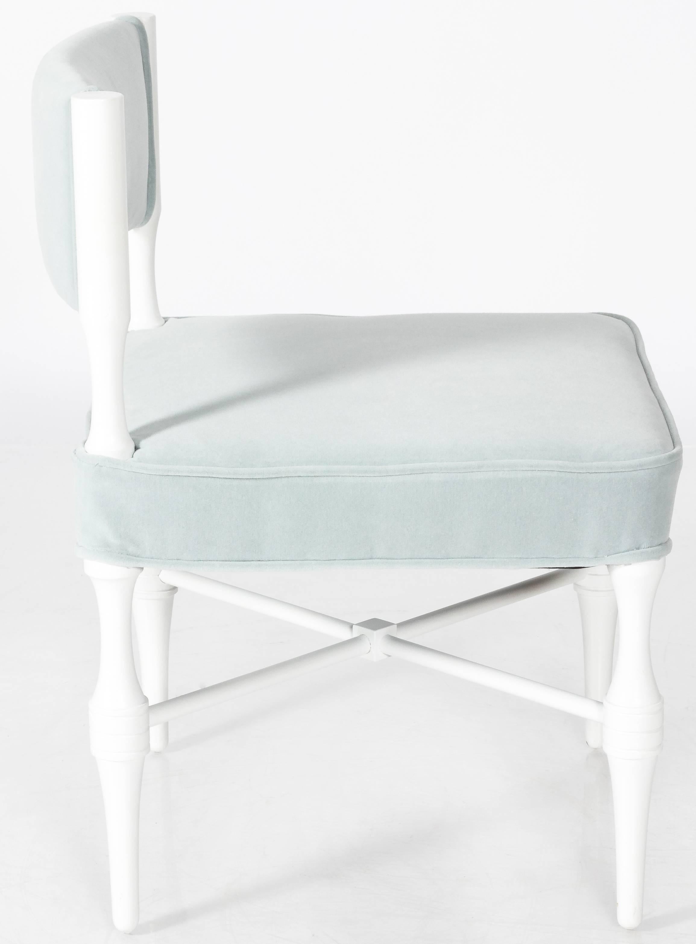 Mid-Century Modern Pair of Tommi Parzinger Petite Slipper or Vanity Chairs