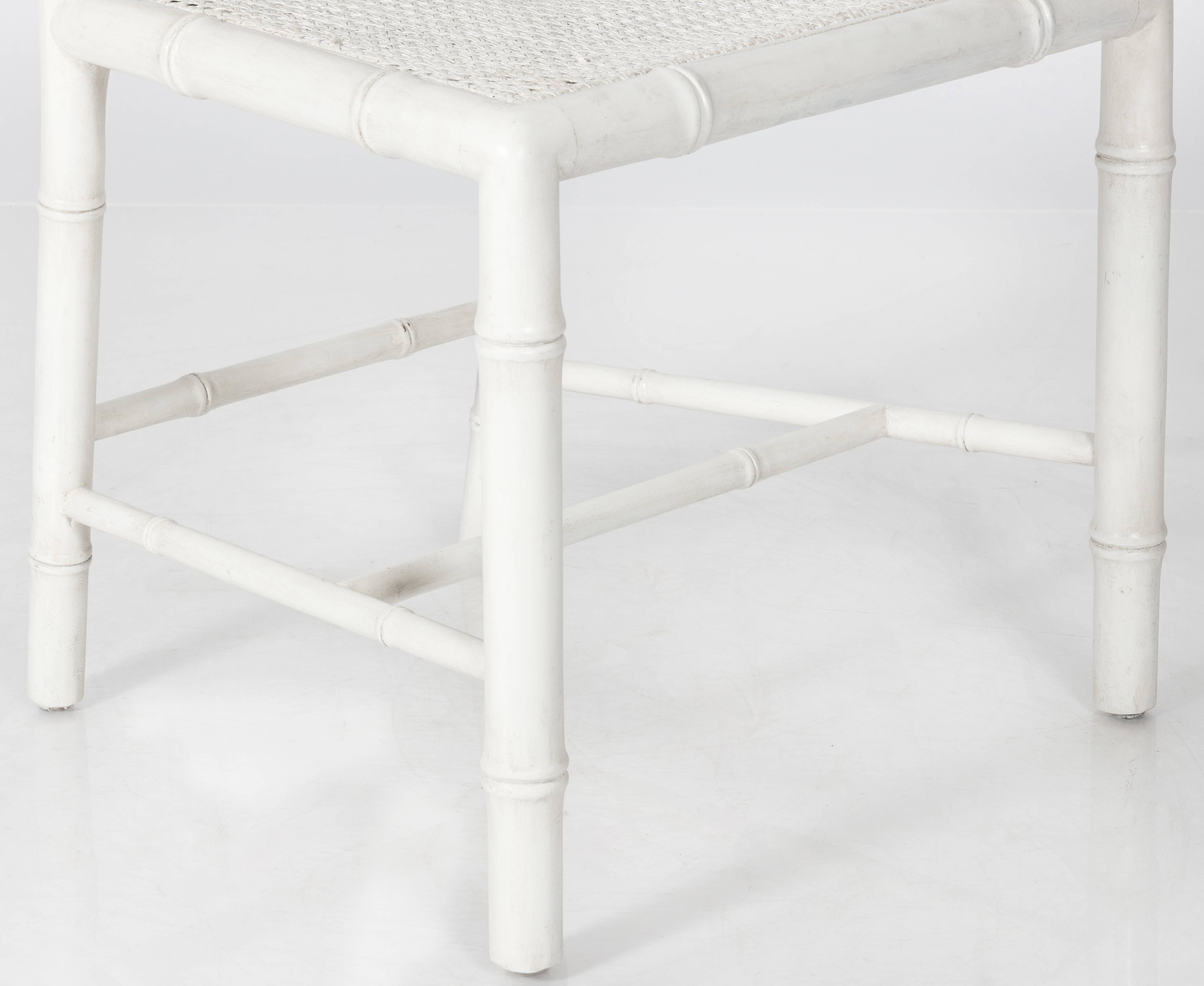 White Painted Faux Bamboo Side Chair 1