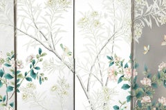 Silver Four-Panel Chinese Screen by Gracie