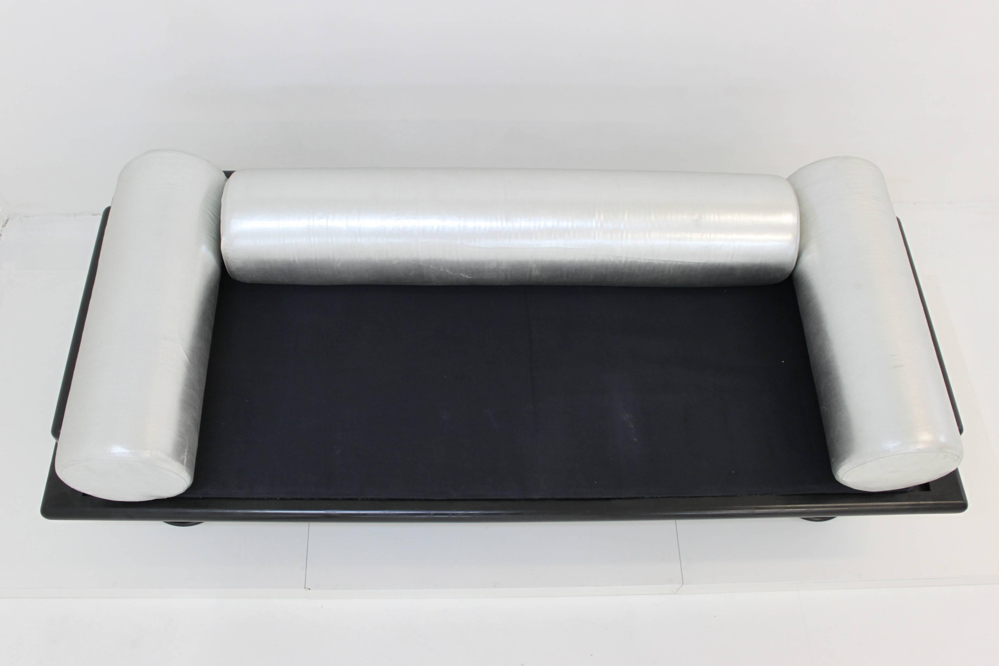 Ettore Sottsass Black and Silver Sofa For Sale 1