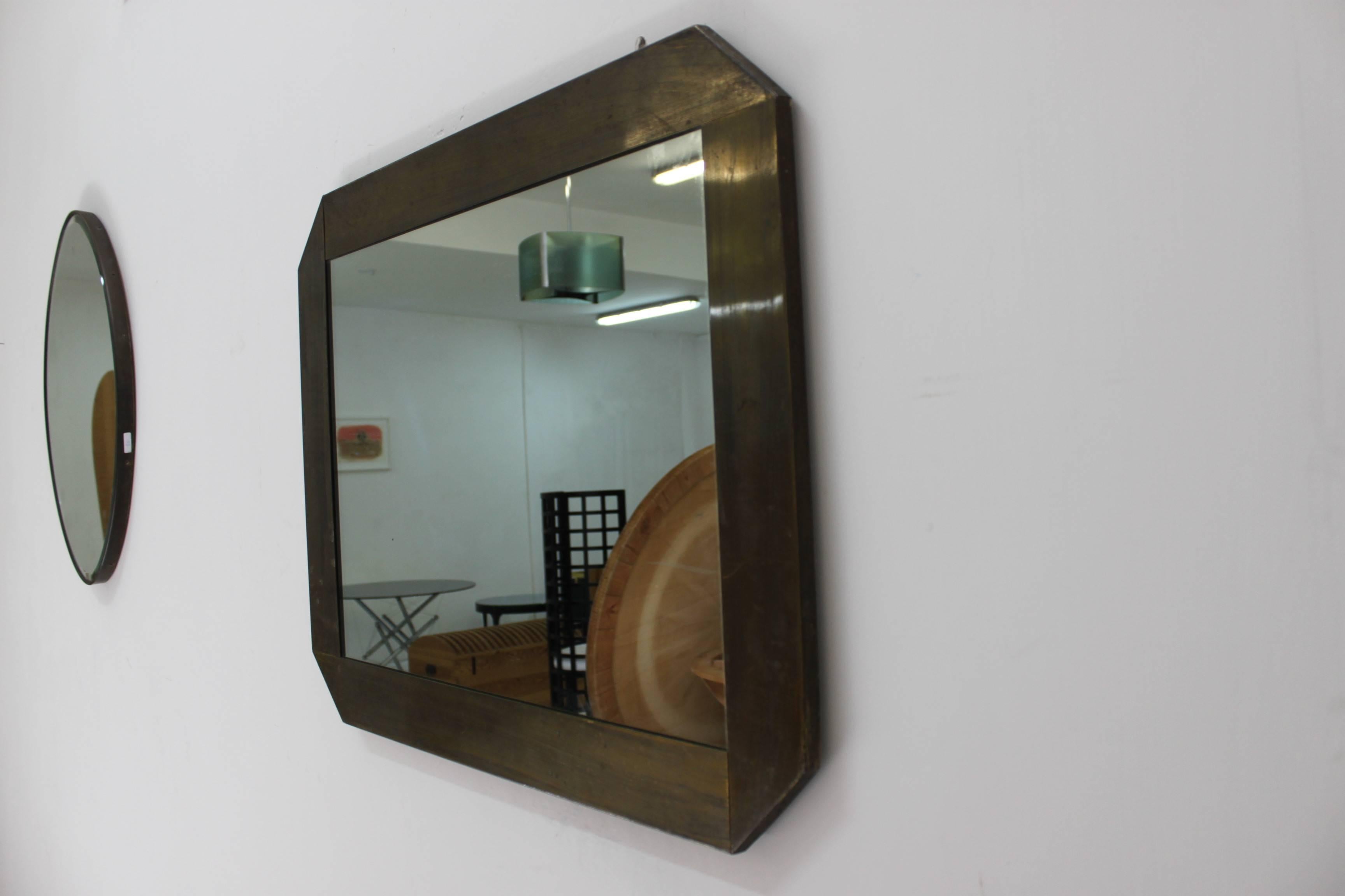 Brass Italian Wall Mirror For Sale