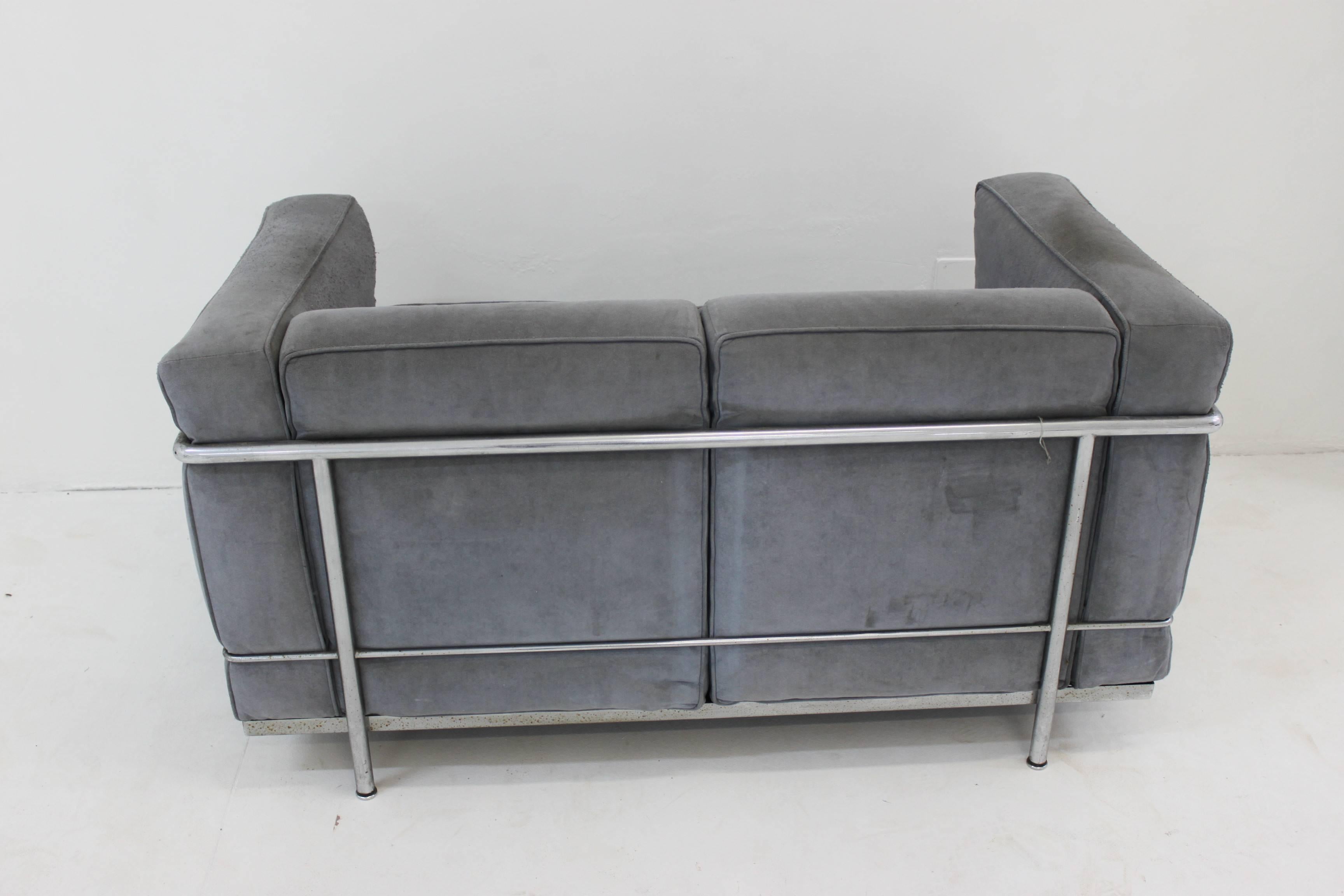 Steel Le Corbusier for Cassina Pair of Sofas For Sale
