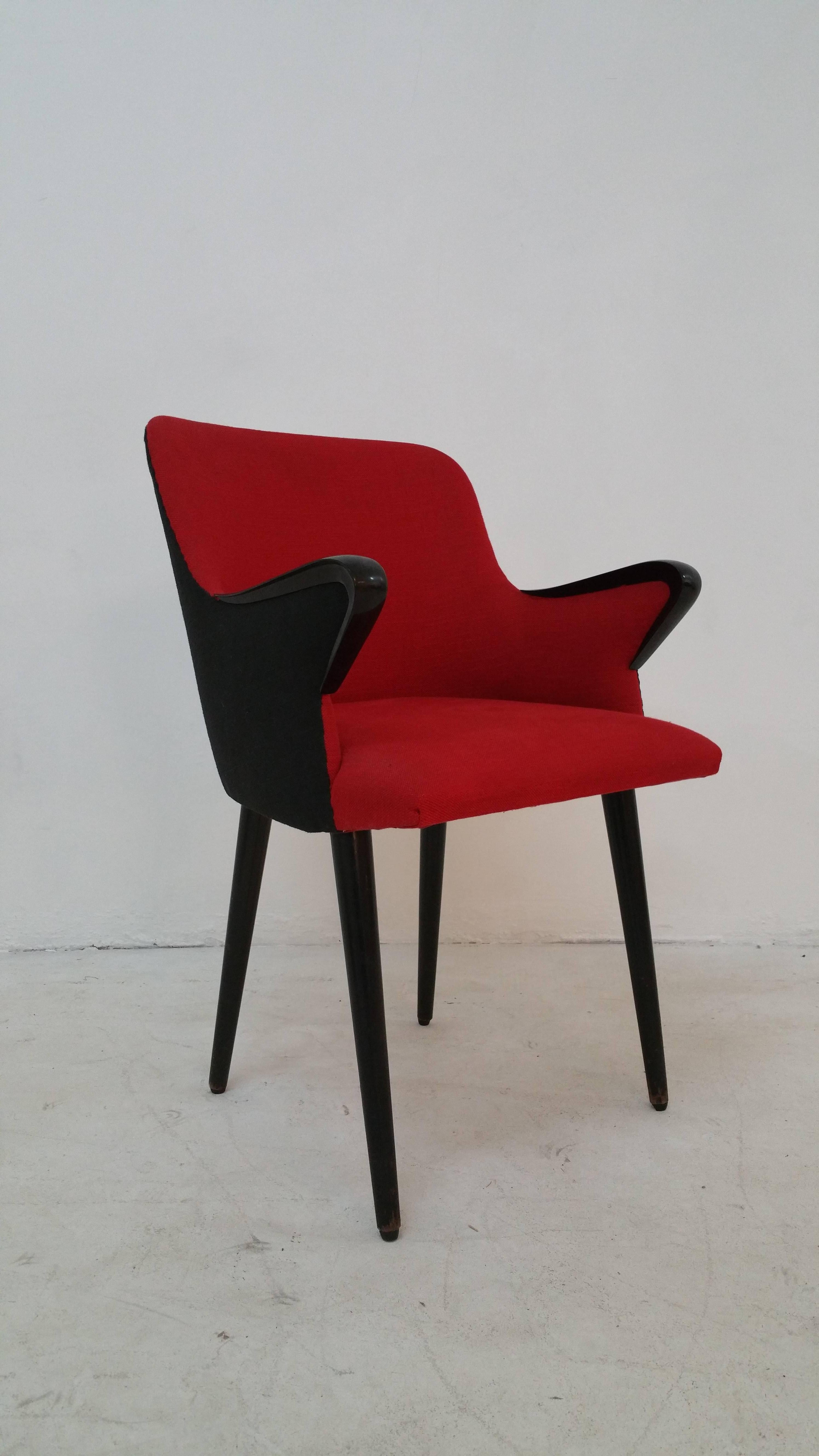Mid-Century Modern Osvaldo Borsani Per Tecno Red Chairs
