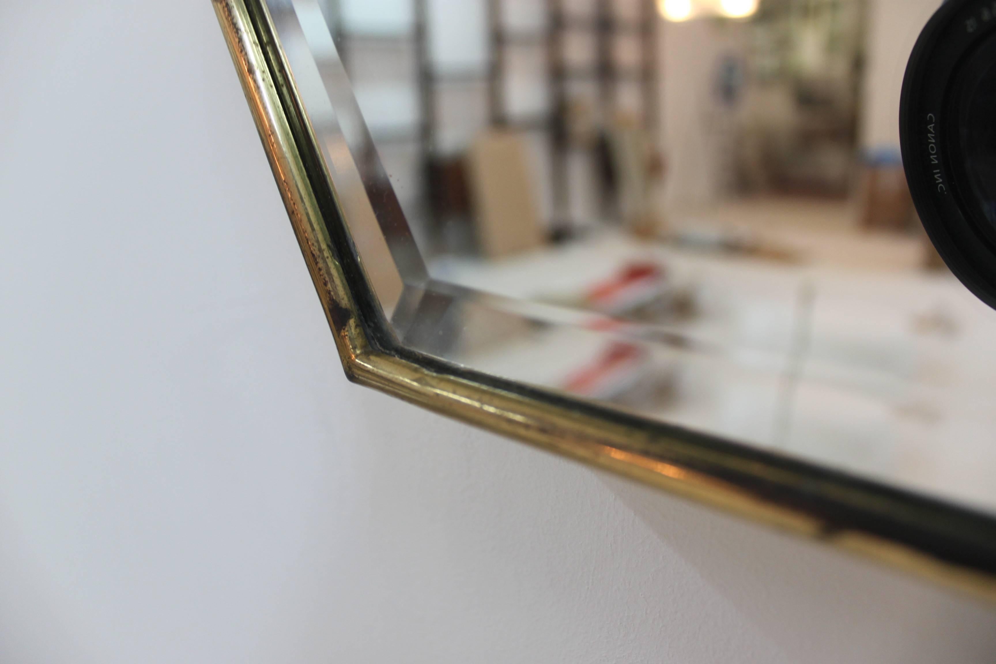 Mid-20th Century Italian Brass Mirror