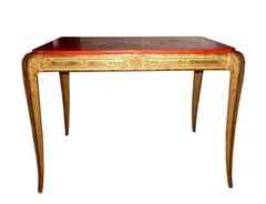 20th Century French Giltwood Side Table, with a Chinese Lacquered Top