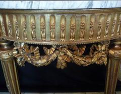 French Louis XVI Period Carved and Giltwood Demilune Console Table, 1780