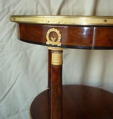 French Parisian Empire Period Round Three-Tier Mahogany Table, circa 1800