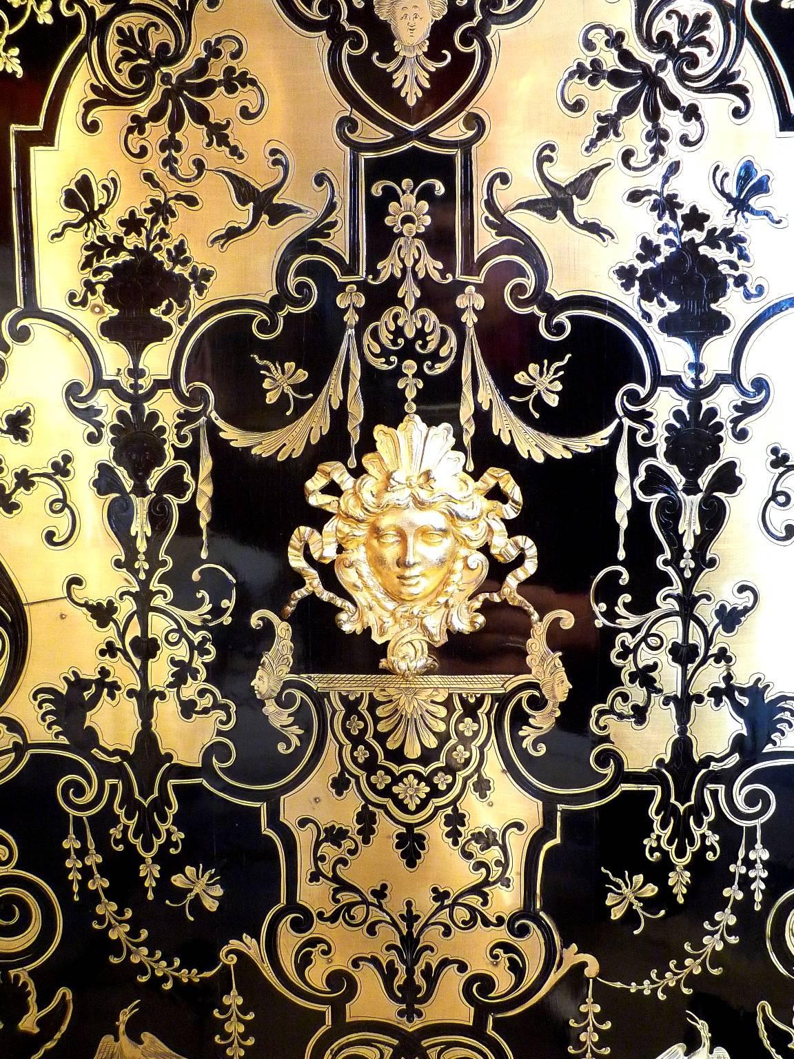 French Louis XIV Boulle Marquetry Cabinet, Remounted in the 19th Century In Good Condition In Paris, FR