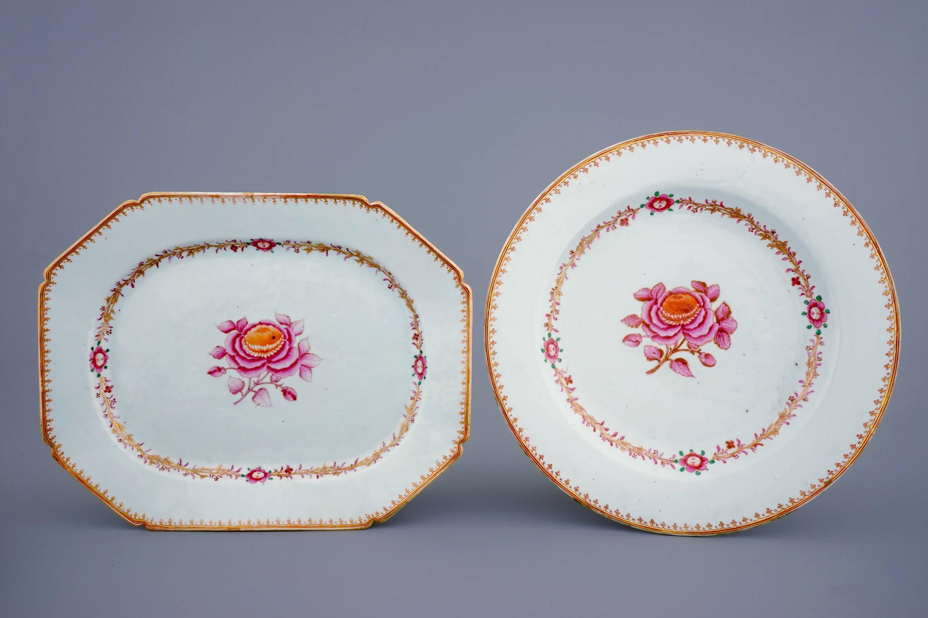 Chinese Export Part of a Table Service in Chinese Porcelain, John Adams Model, circa 1770