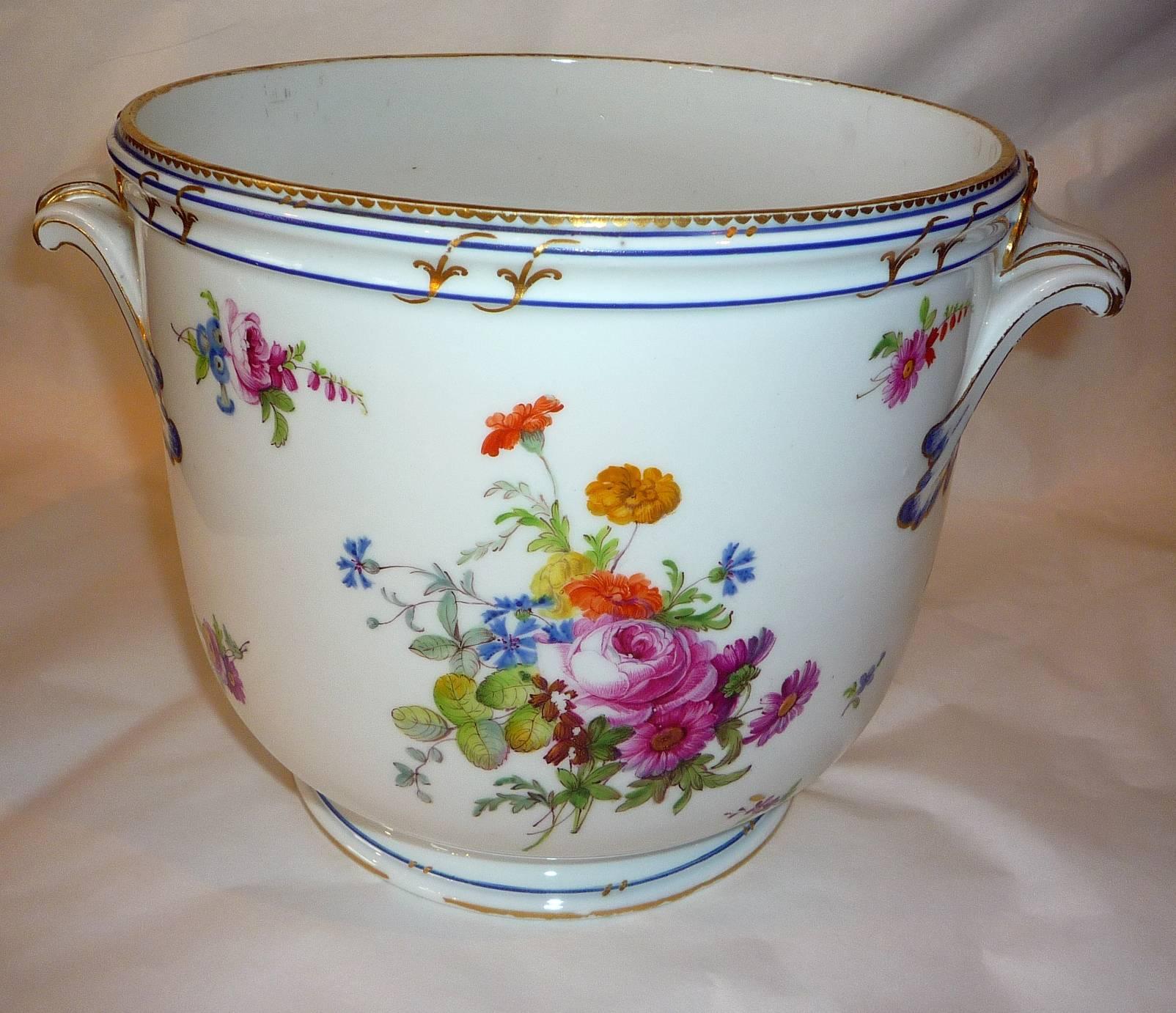Louis XVI Large Sèvres Hardpaste Porcelain Wine Cooler, 1786, Painter Bouillat