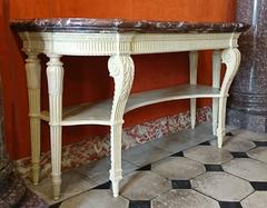 French Louis XVI Period Carved & Painted Wood Console Table, Attributed G. Jacob