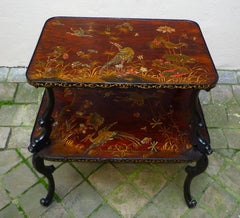 French Napoleon III Period Two-Tier Lacquered Tea Table by L'Escalier de Cristal