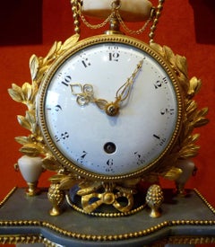 French Louis XVI Period Marble and Ormolu Portico Clock "at the Temple", 1780
