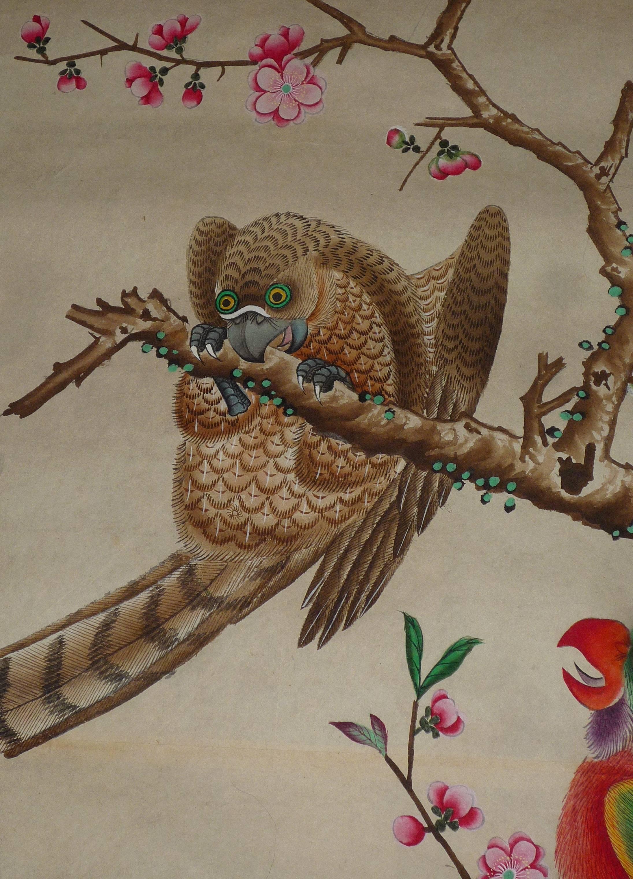 18th Century Rare Set of Nine Chinese Export Wallpapers on Paper, circa 1750 For Sale 2