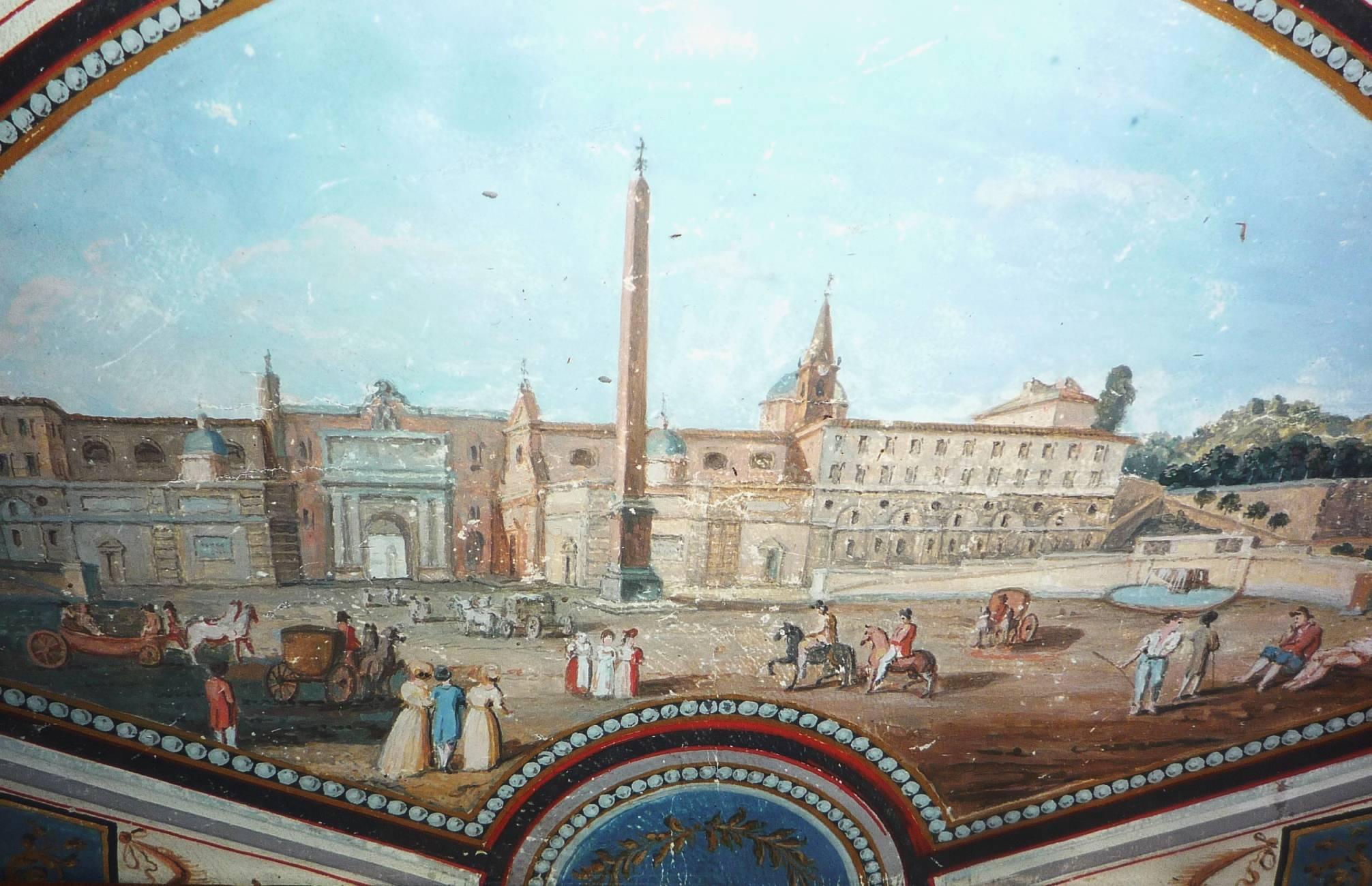Five 18th Century Roman Gouaches, Projects for Fans for the Grand Tour 1