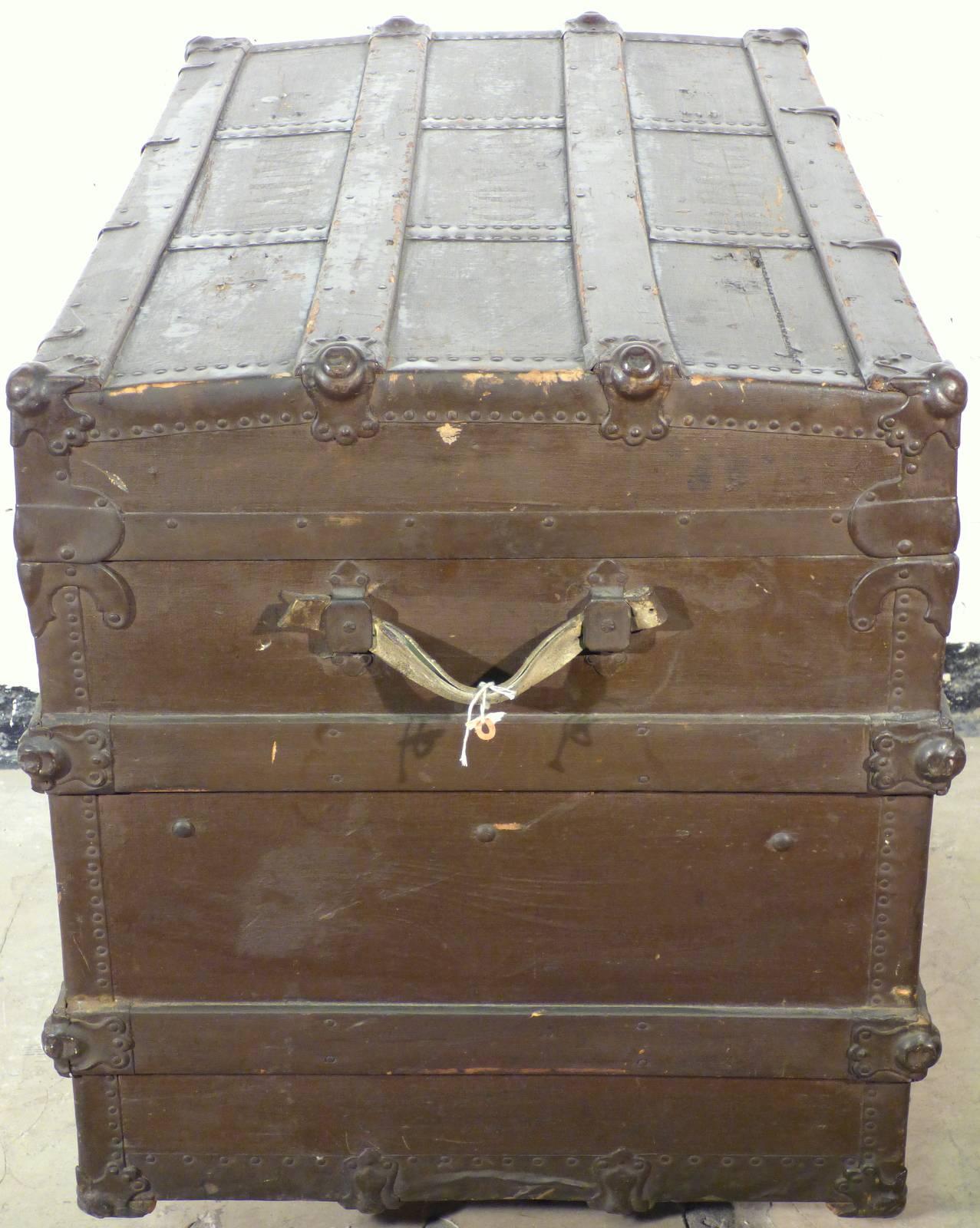 Belgian Colonial Steamer Trunk Congo, Early 20th Century For Sale