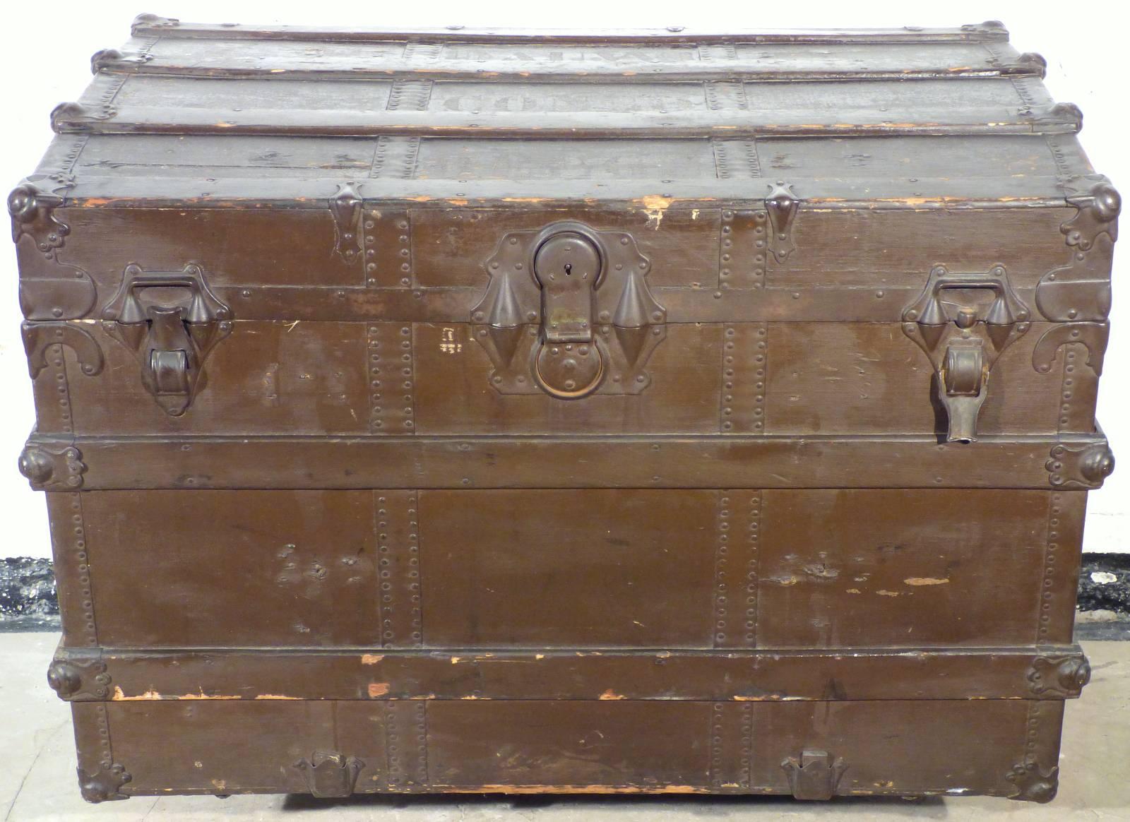 Colonial Steamer Trunk Congo, Early 20th Century In Good Condition For Sale In Dusseldorf, NRW