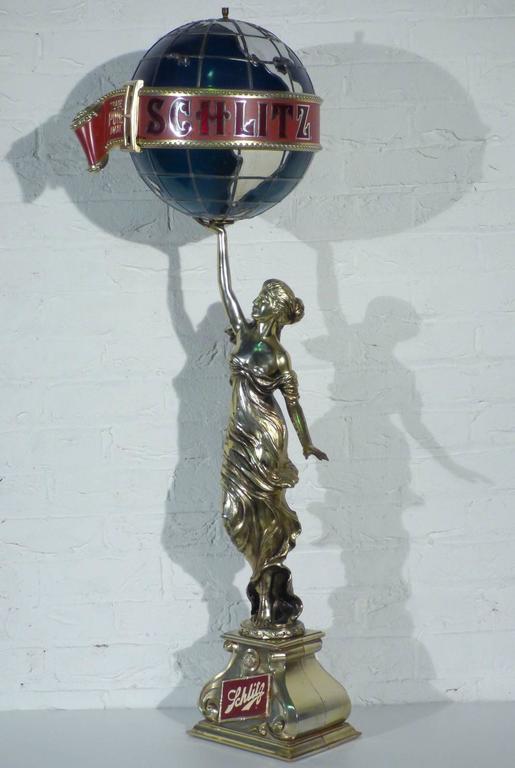 Schlitz Beer Colombian Princess Statue Lamp For Sale at 1stDibs | schlitz  lamp