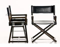 McGuire Pair of Wood and Leather Director's Chairs, USA, 1950s