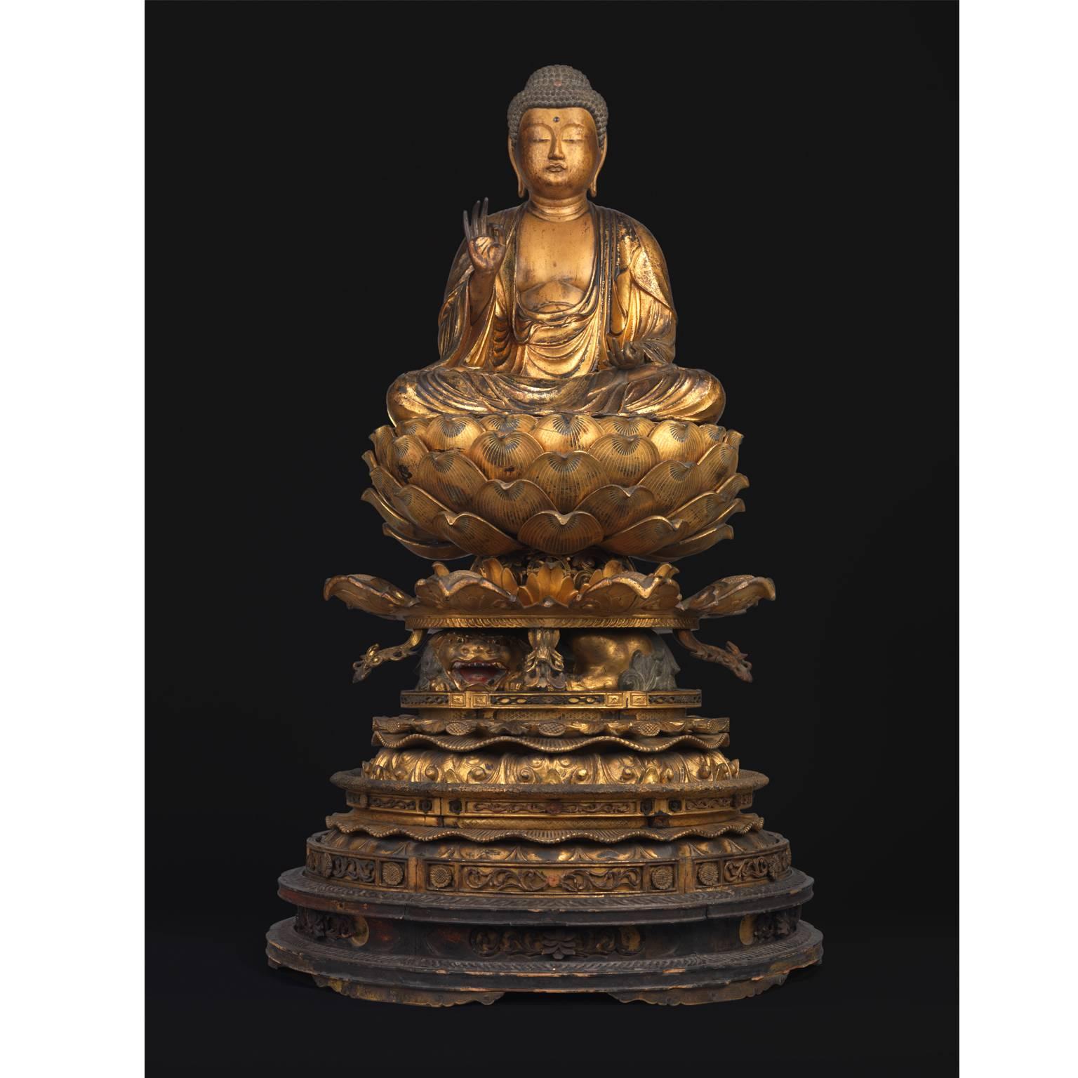Other 13th Century Giltwood Buddhist Figure For Sale