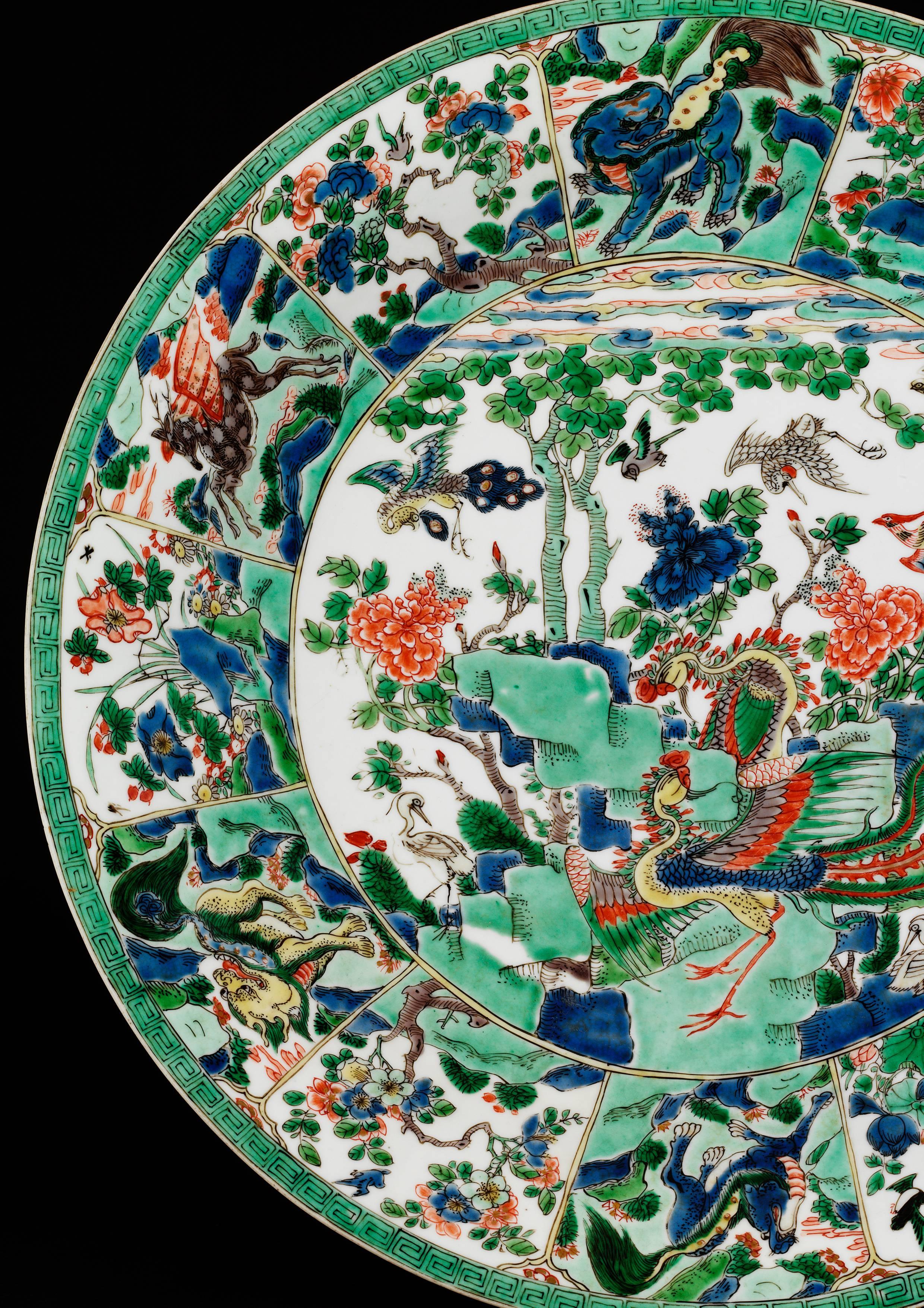 A famille verte charger,
China, Kangxi (1662 - 1722.)
   