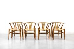 Set of Eight Wishbone Y Dining Chairs CH 24 by Hans J. Wegner for Carl Hansen
