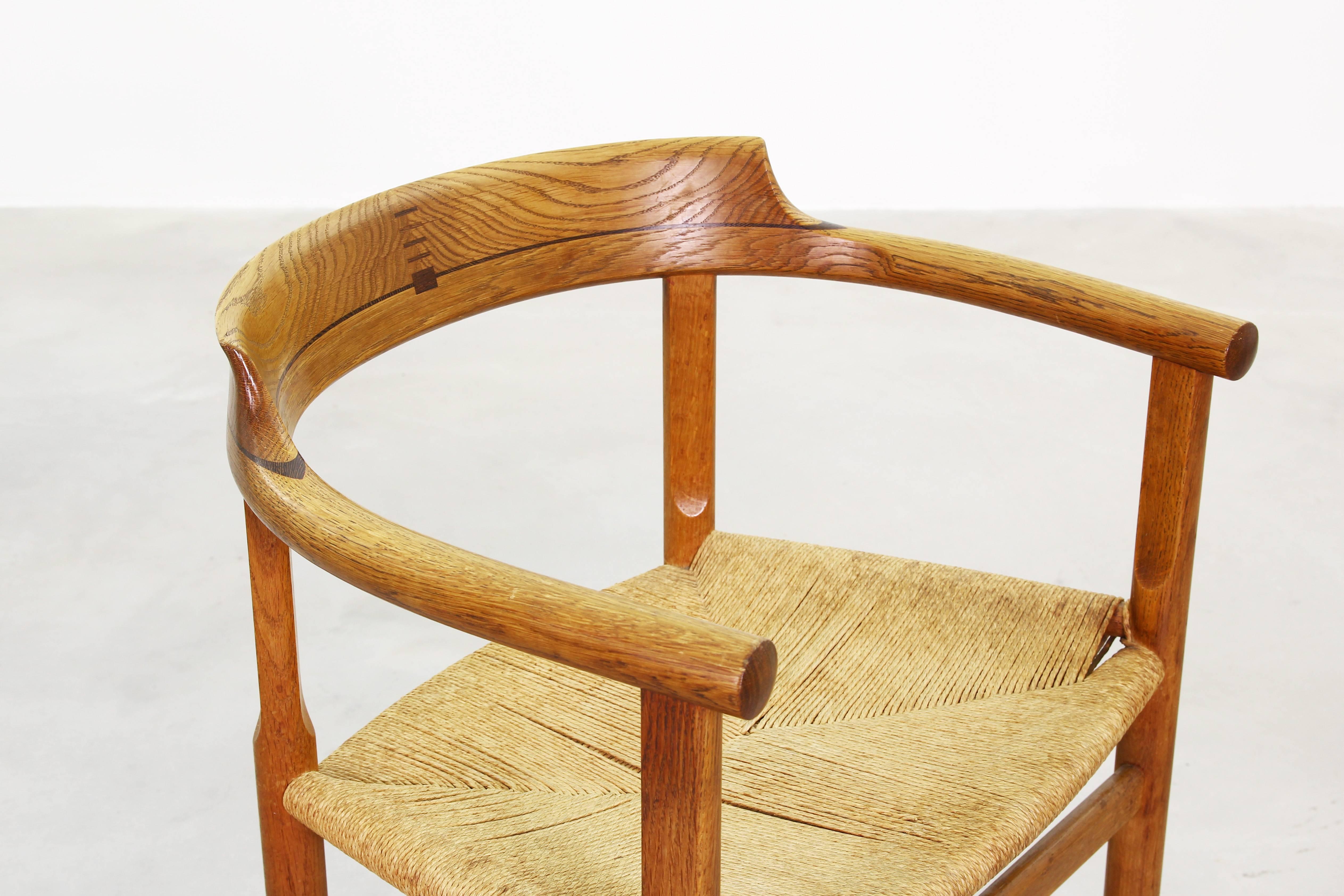 Oak Beautiful Armchair by Hans Wegner for PP Mobler PP62