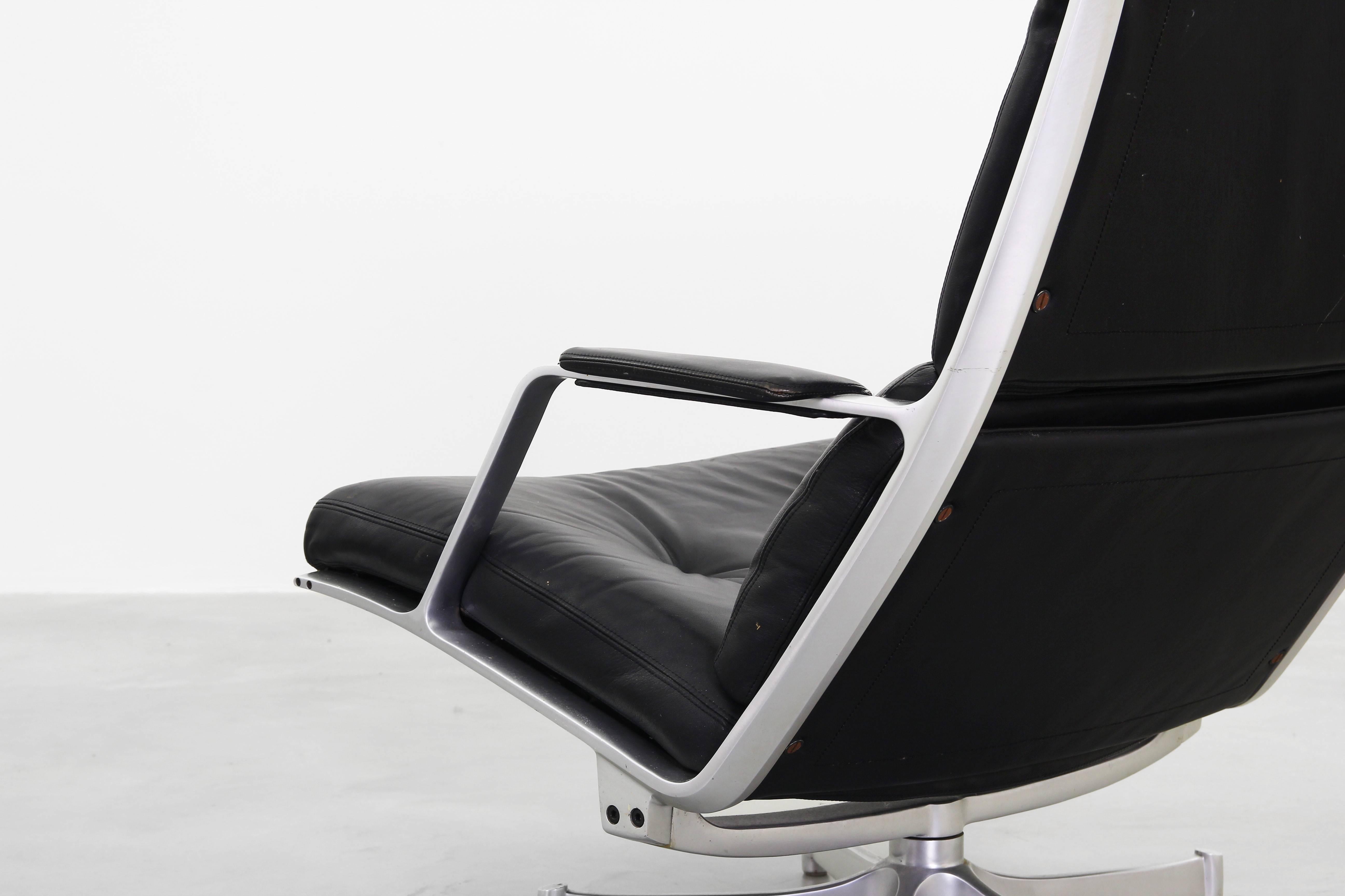 Lounge Chair with Ottoman by Fabricius & Kastholm for Kill International FK 85 (Aluminium)