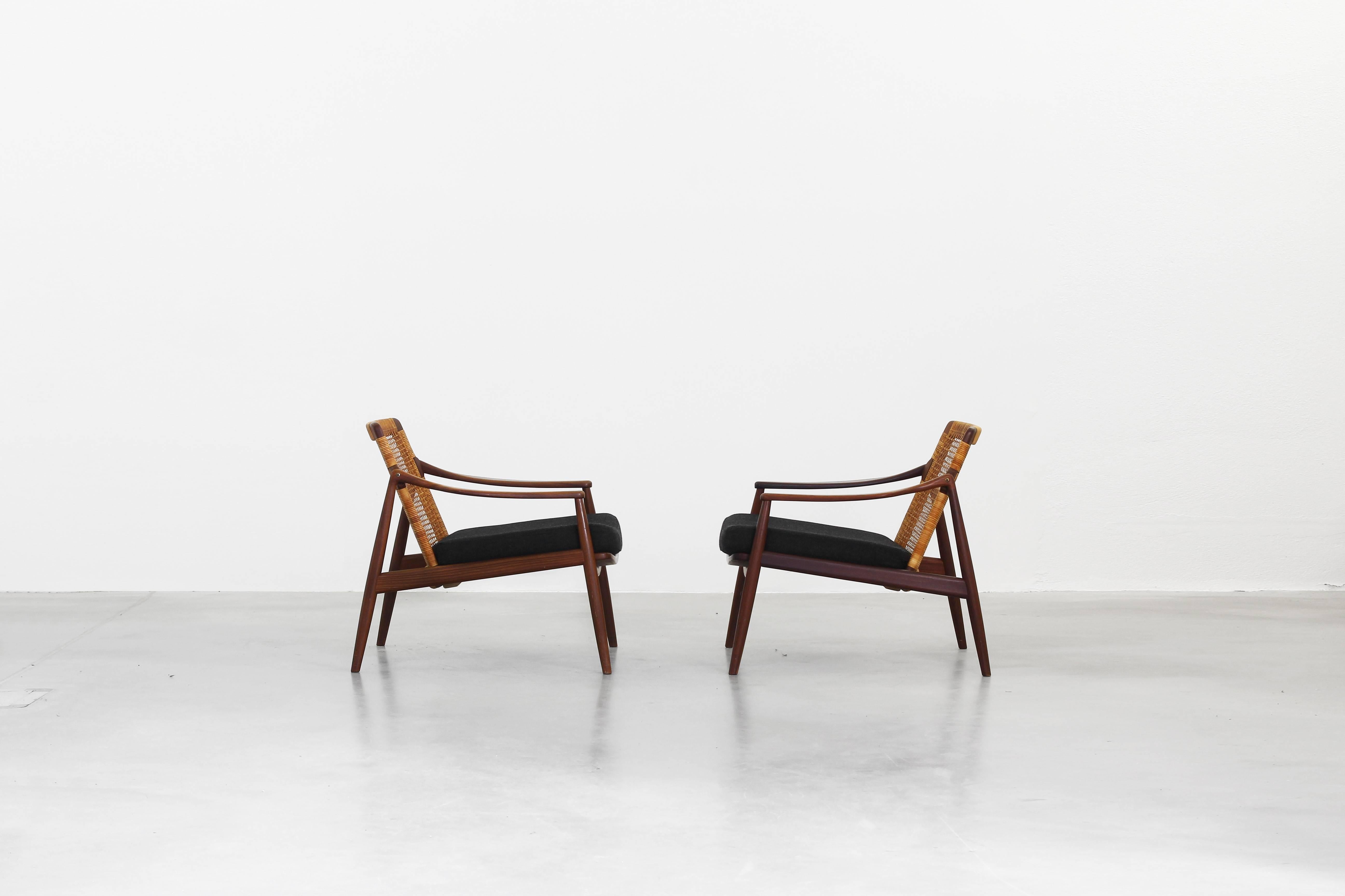 Beautiful Pair of Lounge Easy Chairs by Hartmut Lohmeyer for Wilkhahn In Excellent Condition In Berlin, DE