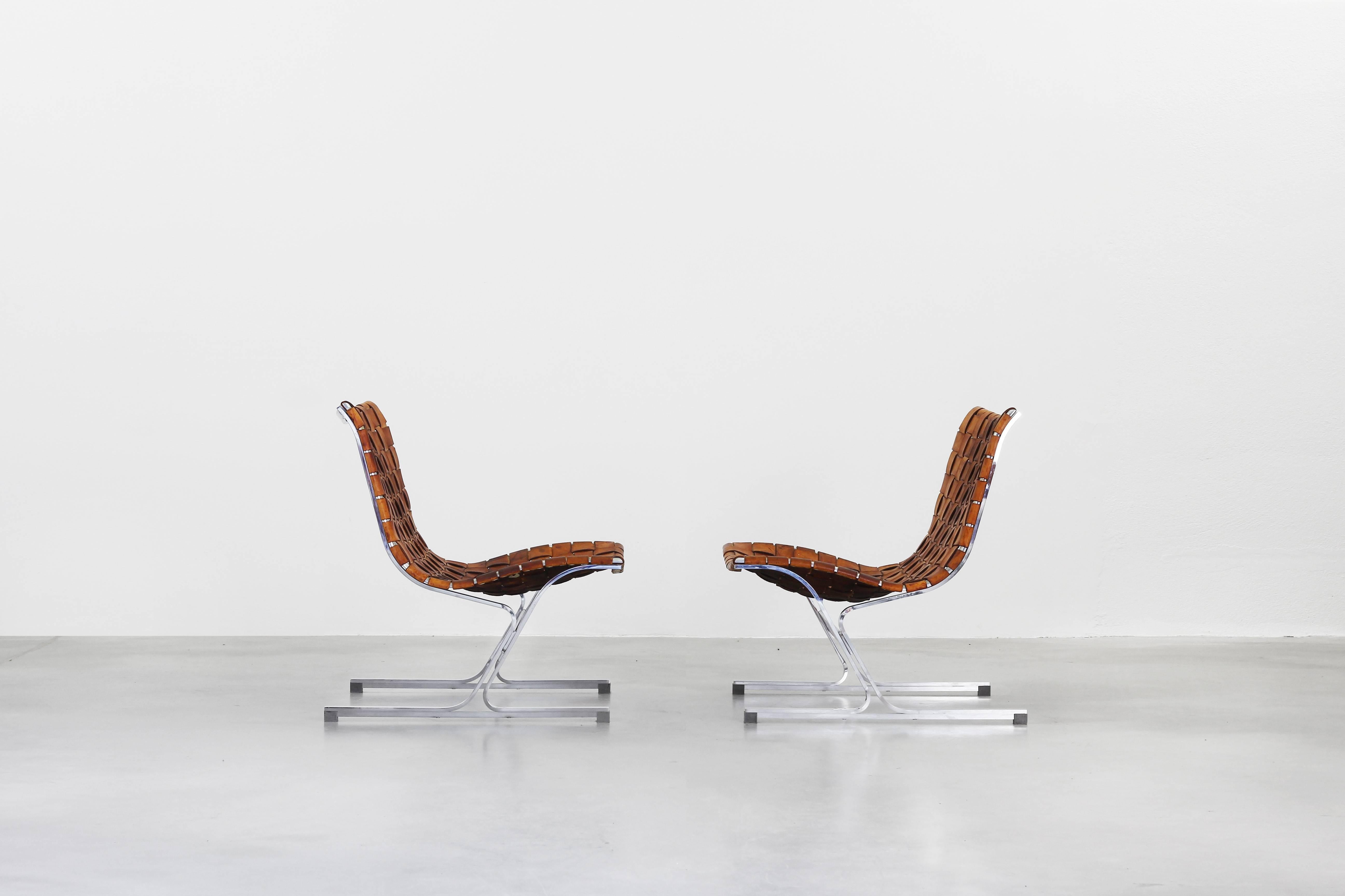 Pair of Beautiful Lounge Chairs by Ross Littell for ICF PLR 1 In Good Condition In Berlin, DE