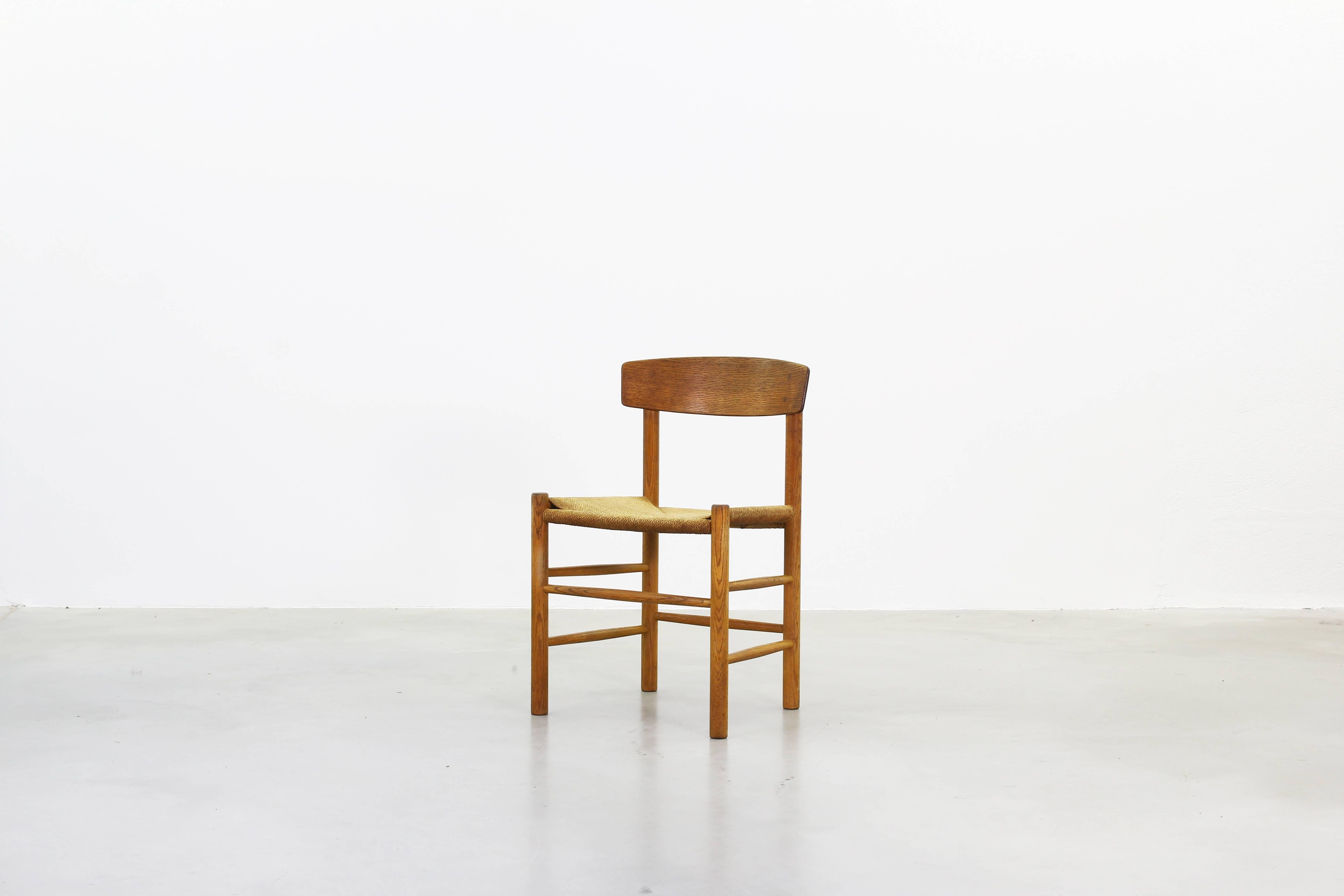 Oak Set of Six Dining Chairs by Børge Mogensen for Fredericia