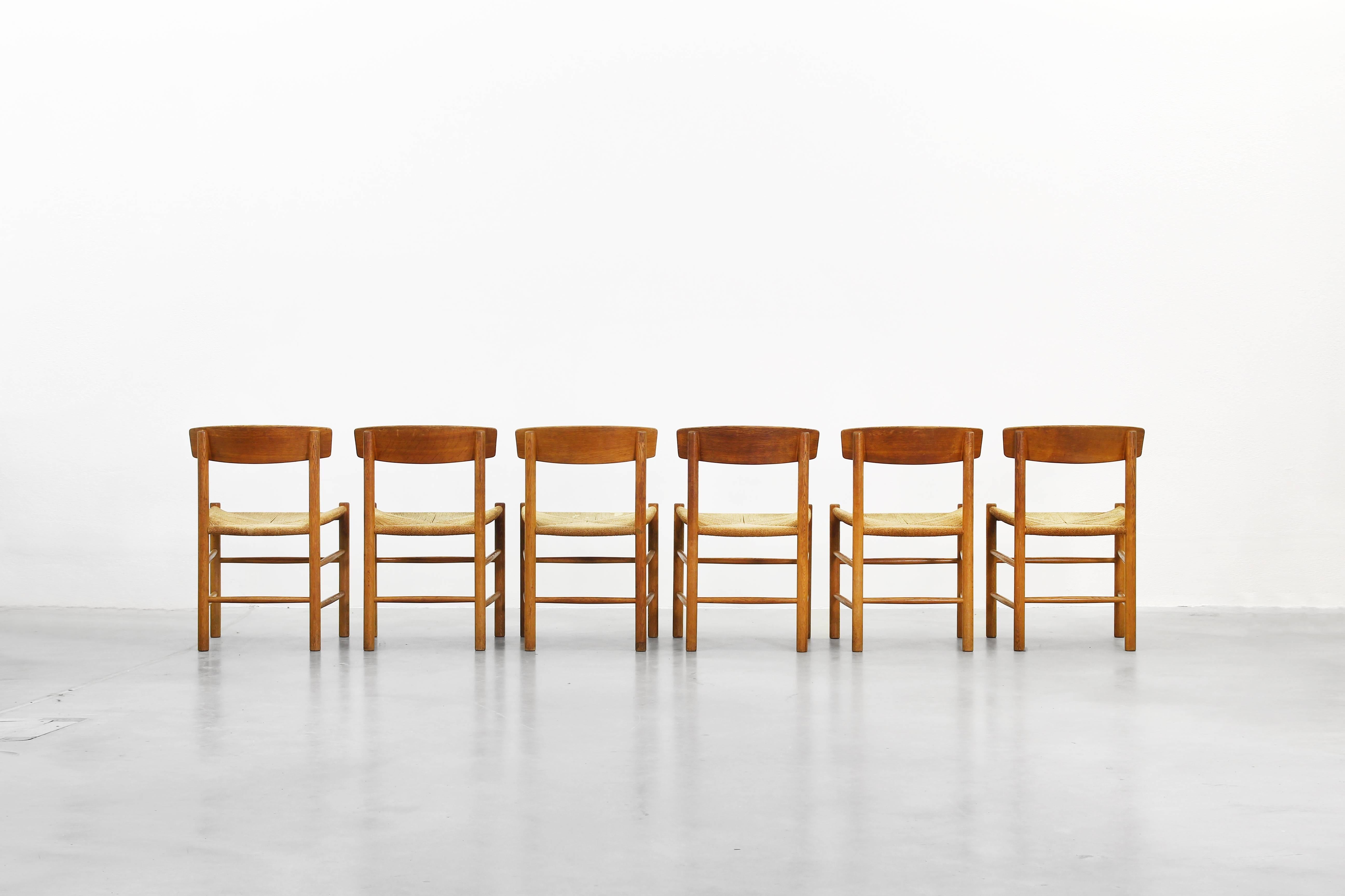 Set of Six Dining Chairs by Børge Mogensen for Fredericia In Good Condition In Berlin, DE