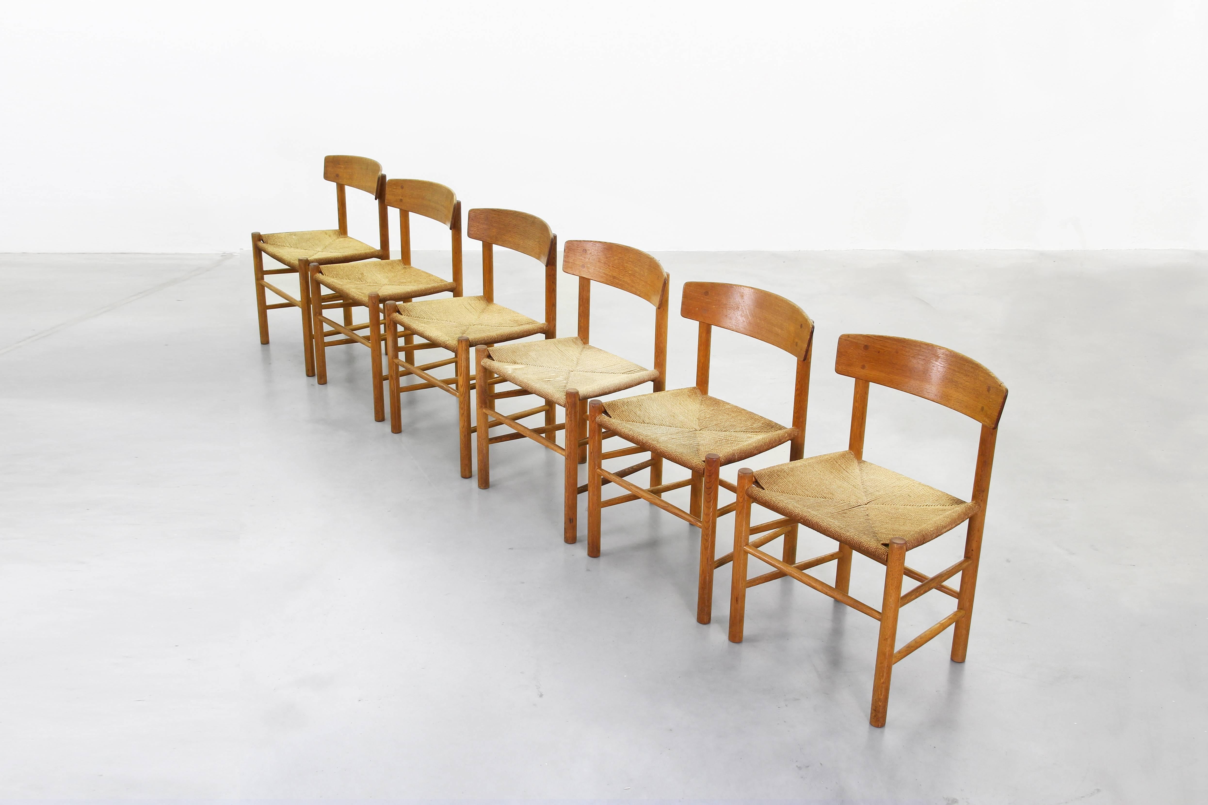 Set of Six Dining Chairs by Børge Mogensen for Fredericia 5