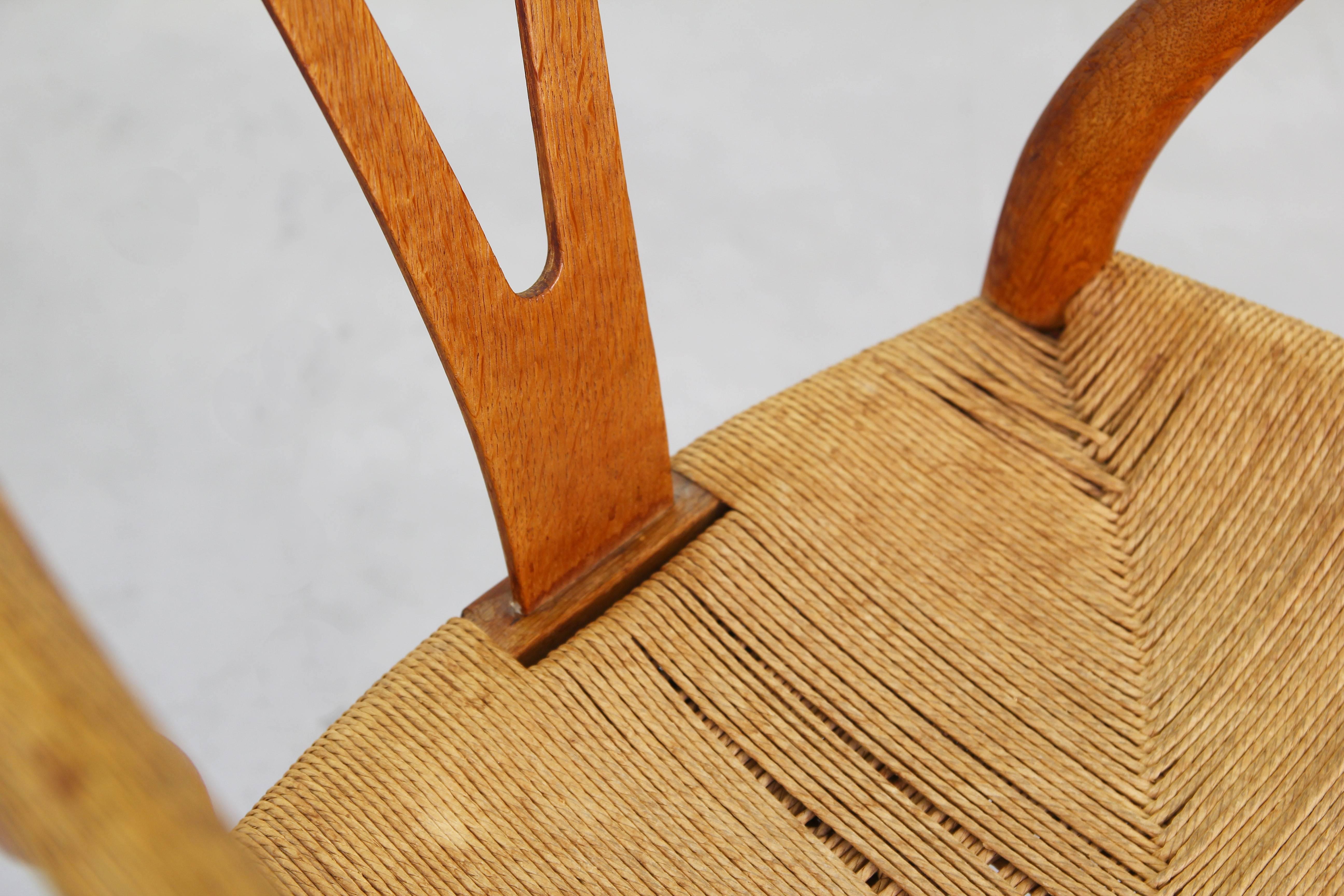 20th Century Set of Six Old Dining Wishbone Chairs by Hans J. Wegner for Carl Hansen Oak